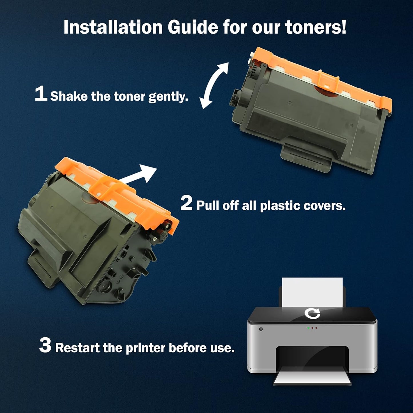 Toner Cartridges Replacement for TN-3480 Compatible with Brother MFC-L6900DW HL-L6400DW HL-L5000D HL-L6200DW HL-L5200DW HL-L6300DW MFC-L6800DW HL-L5100DN MFC-L6750DW MFC-L5750DW | 2 Black - Printing Saver