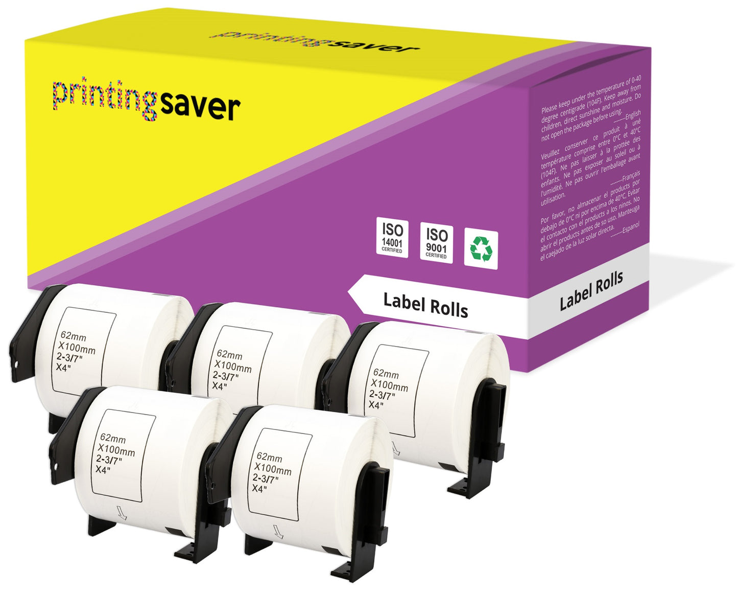Compatible Roll DK11202 DK-11202 62mm x 100mm Address Labels for Brother P-Touch QL-1050 QL-550 QL-500 QL-570 - Printing Saver