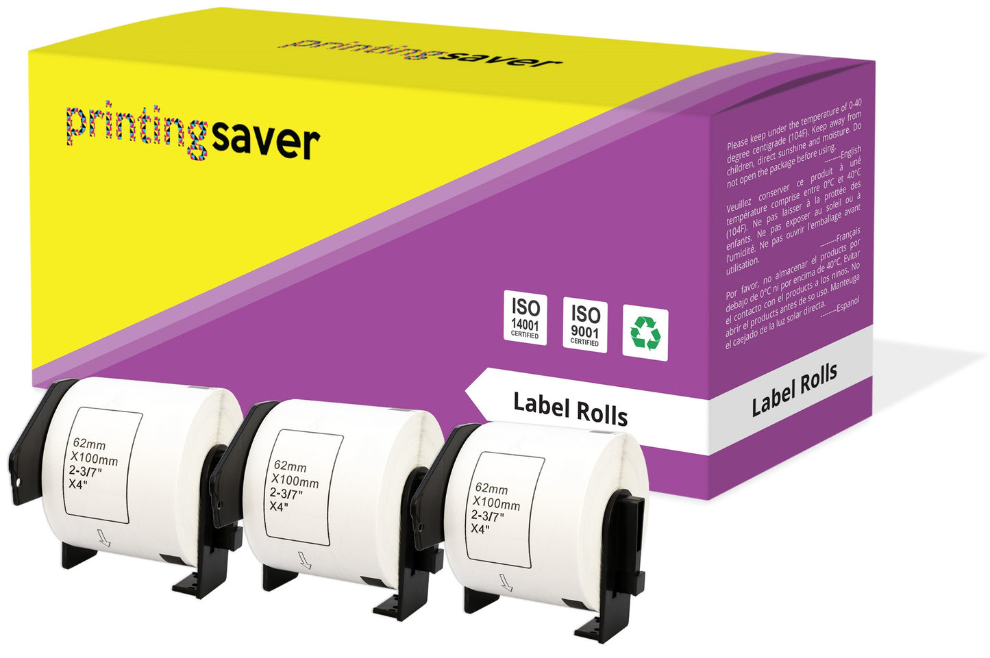Compatible Roll DK11202 DK-11202 62mm x 100mm Address Labels for Brother P-Touch QL-1050 QL-550 QL-500 QL-570 - Printing Saver