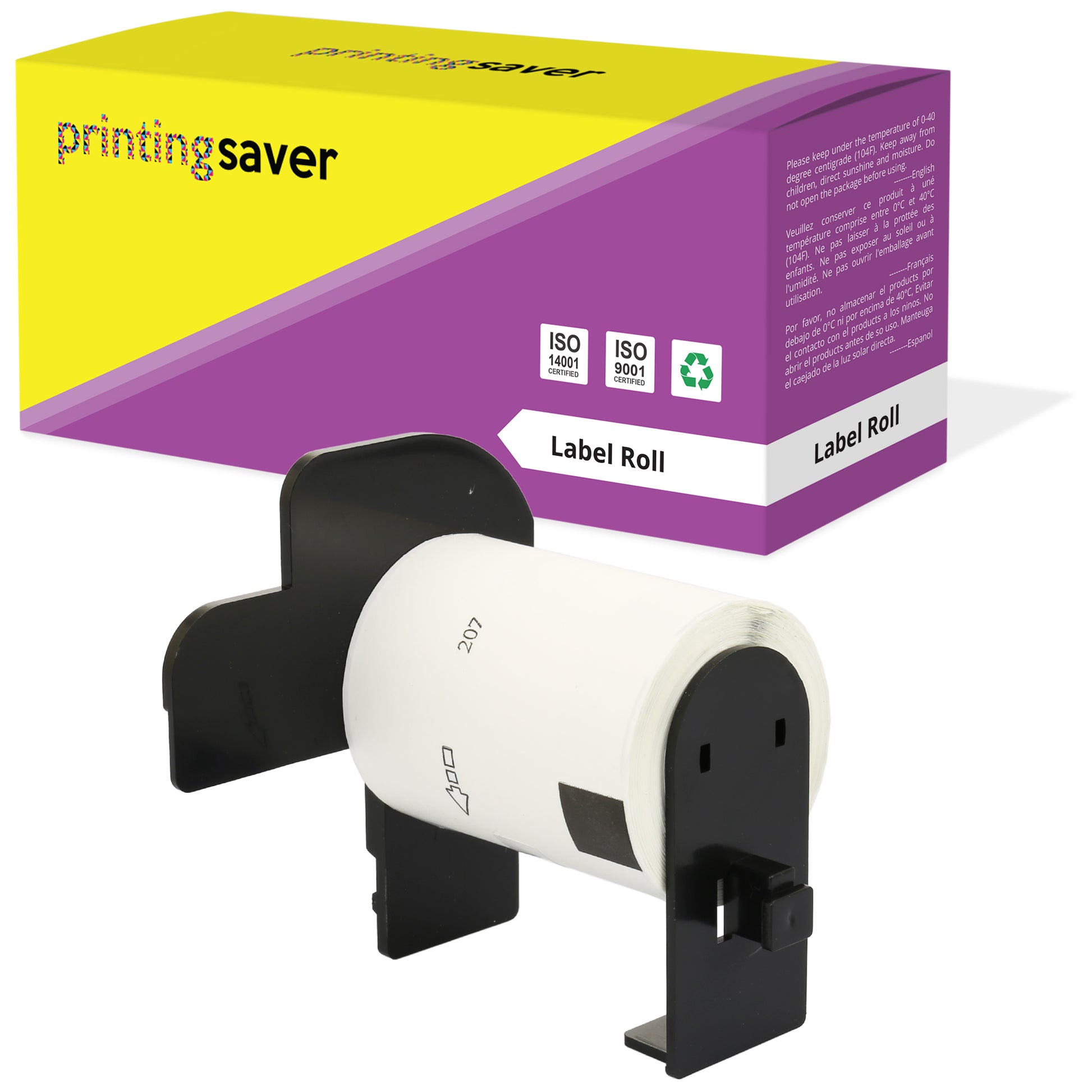 Compatible Roll DK11207 DK-11207 58mm x 58mm CD/DVD Film Labels for Brother P-Touch - Printing Saver