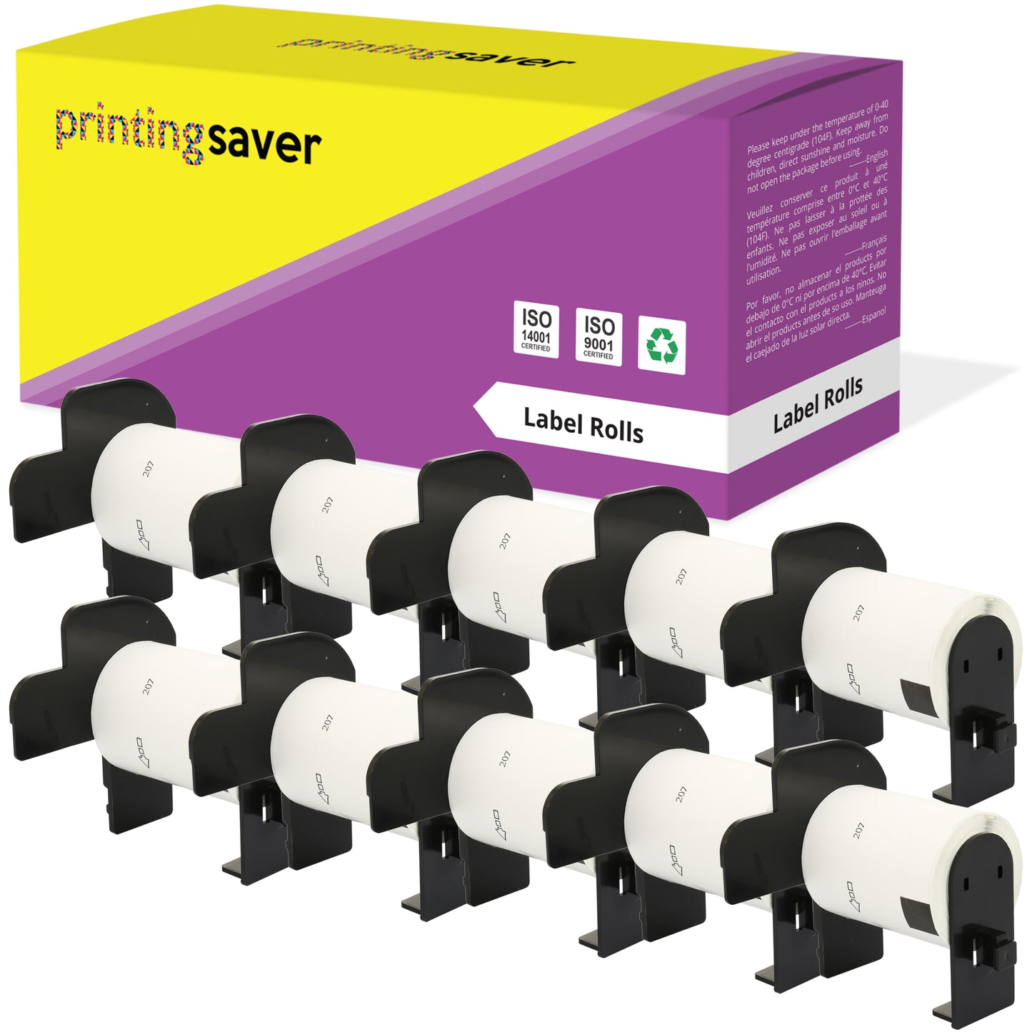 Compatible Roll DK11207 DK-11207 58mm x 58mm CD/DVD Film Labels for Brother P-Touch - Printing Saver