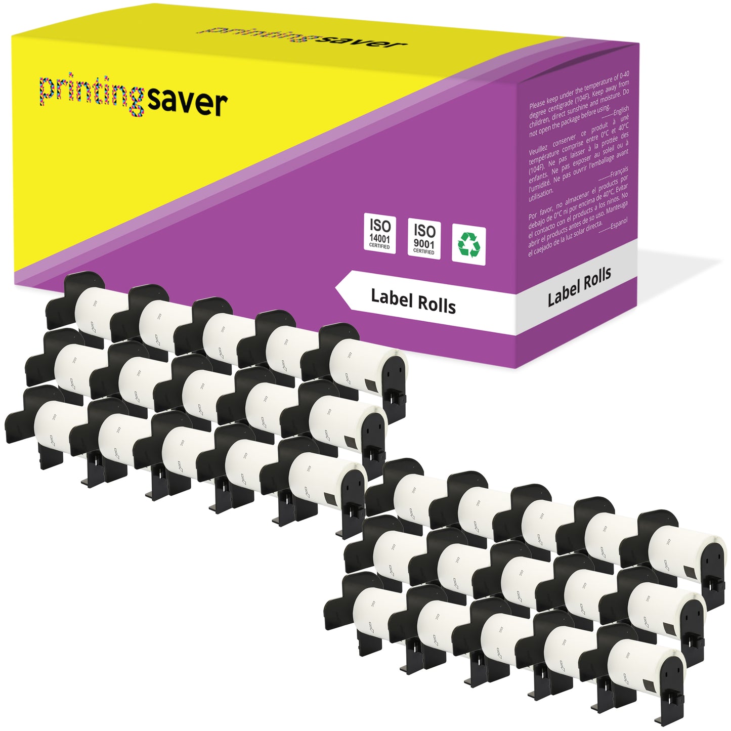 Compatible Roll DK11207 DK-11207 58mm x 58mm CD/DVD Film Labels for Brother P-Touch - Printing Saver