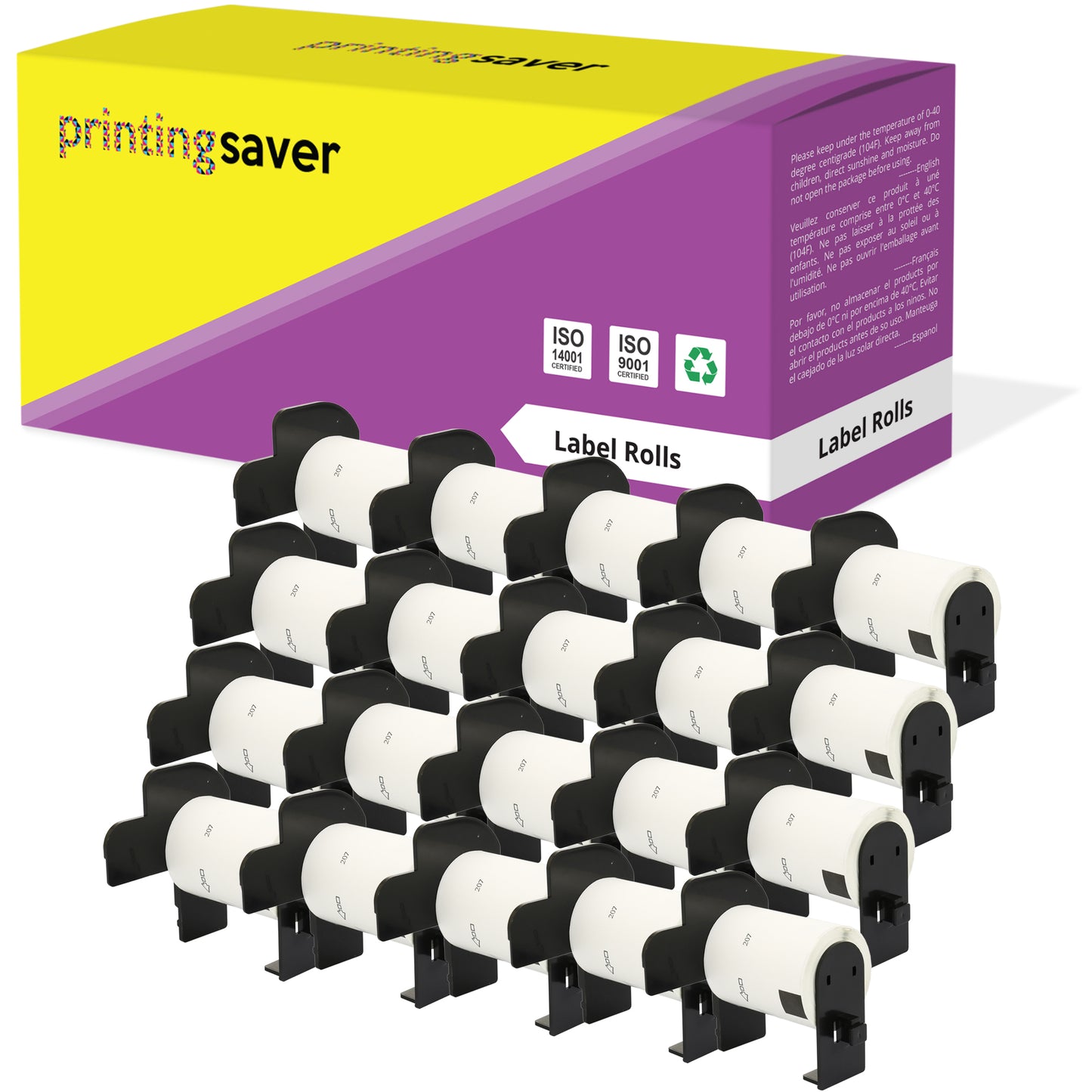 Compatible Roll DK11207 DK-11207 58mm x 58mm CD/DVD Film Labels for Brother P-Touch - Printing Saver