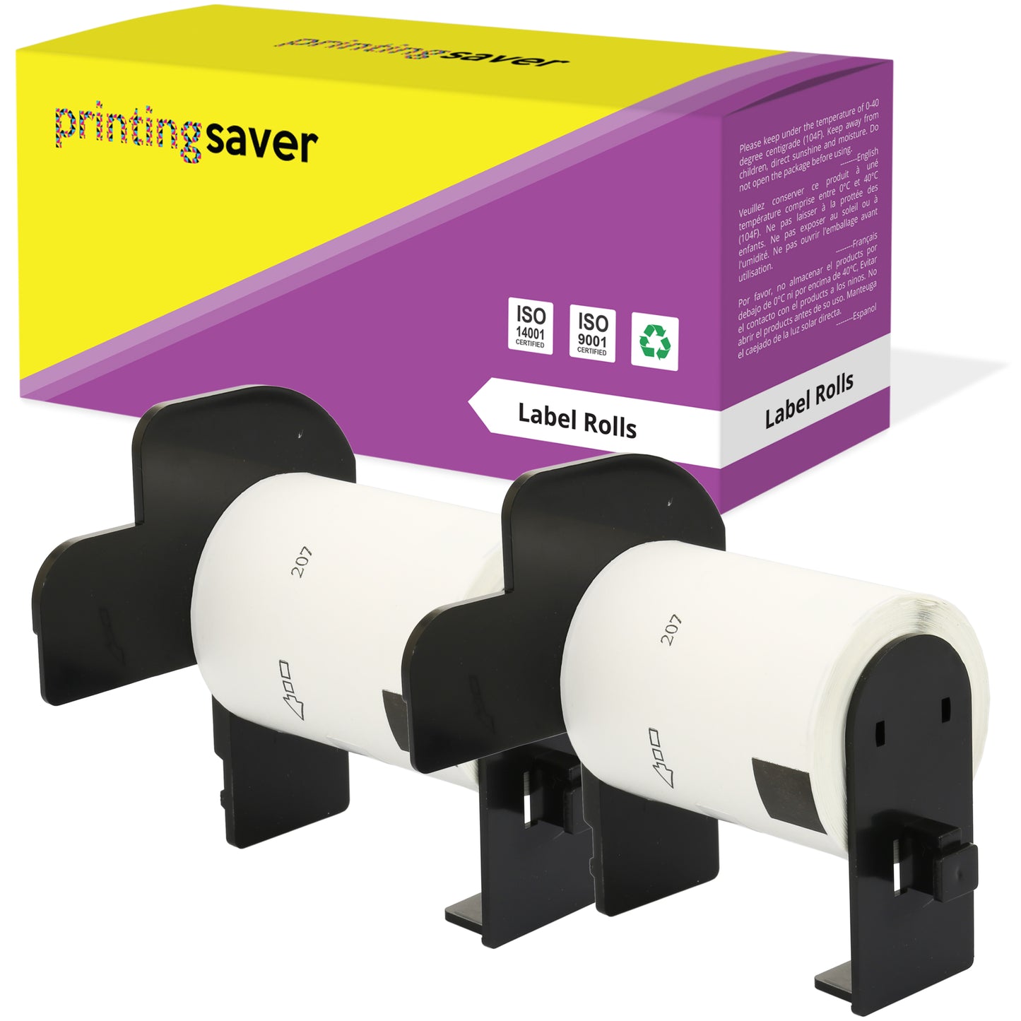 Compatible Roll DK11207 DK-11207 58mm x 58mm CD/DVD Film Labels for Brother P-Touch - Printing Saver