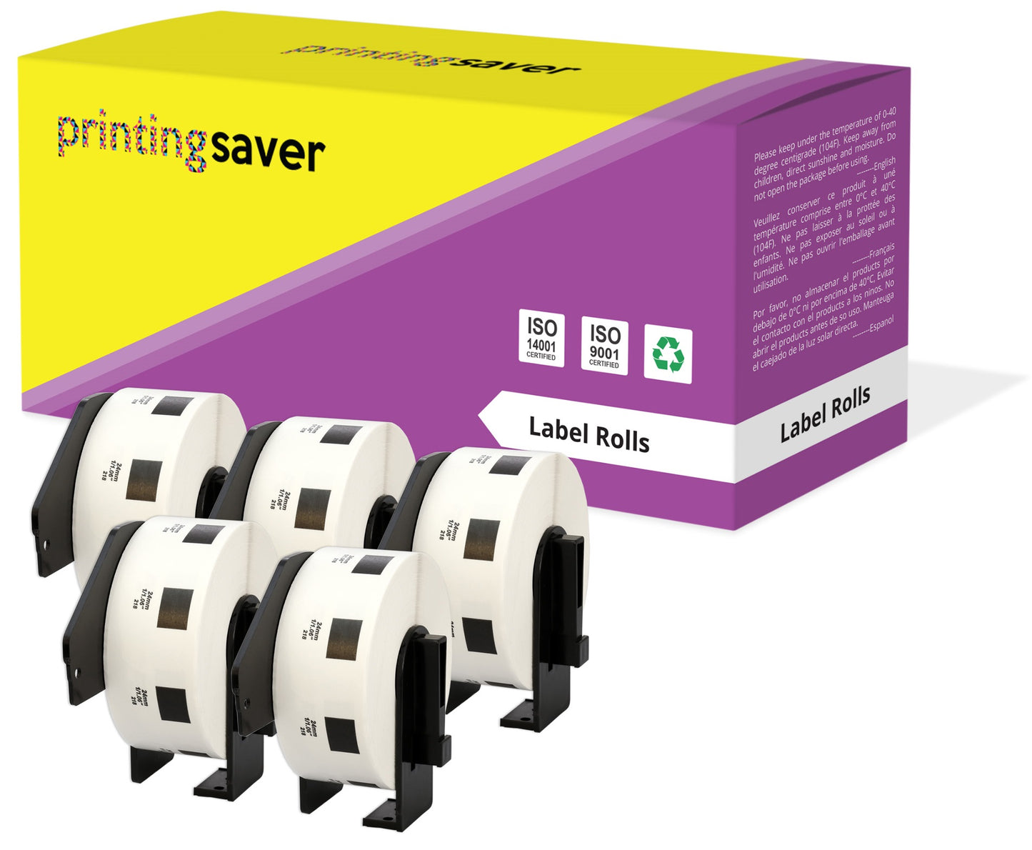 Compatible Roll DK11218 DK-11218 24mm x 24mm Round Labels for Brother P-Touch QL-1050 QL-550 QL-500 QL-570 - Printing Saver