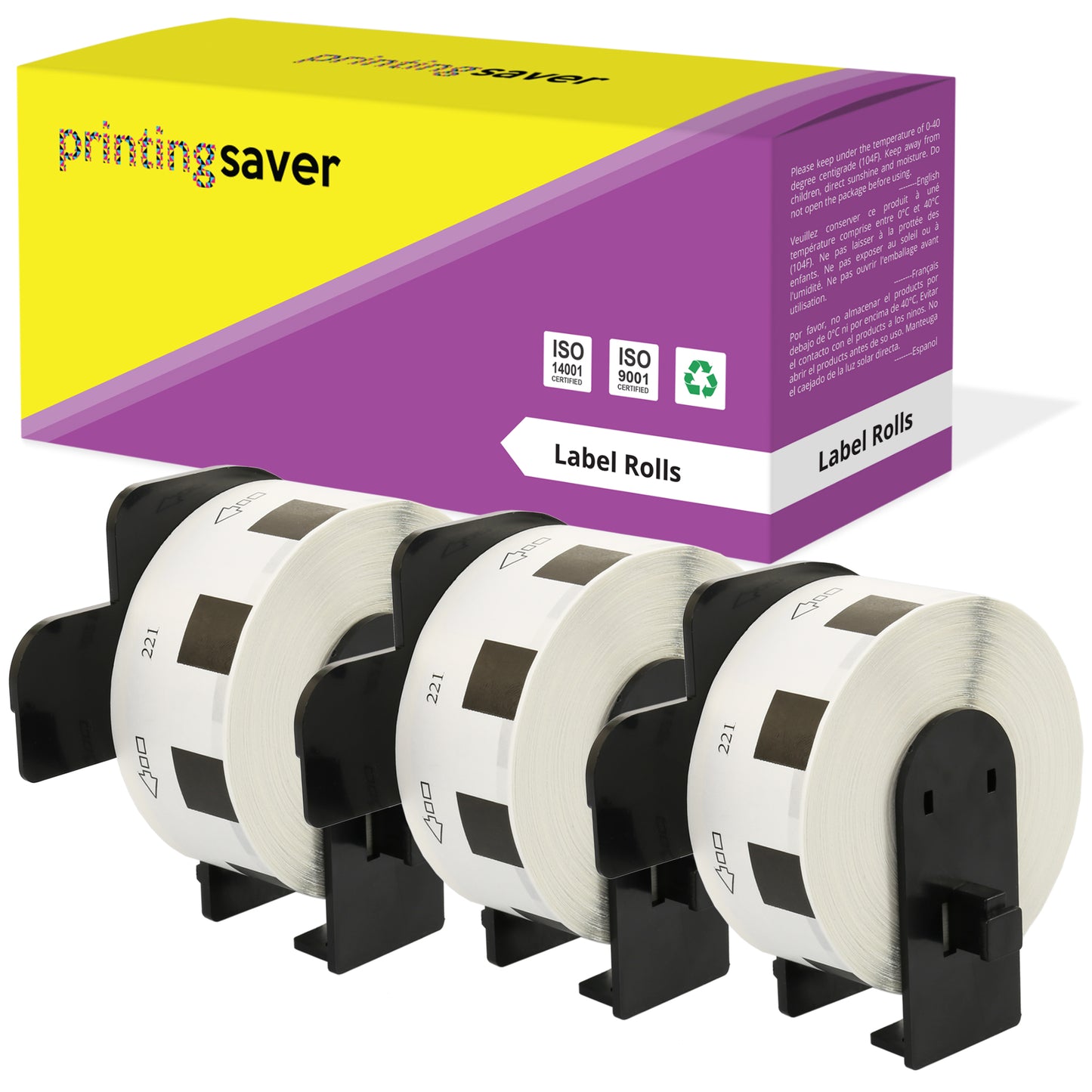 Compatible Roll DK11221 DK-11221 23mm x 23mm Square Labels for Brother P-Touch - Printing Saver