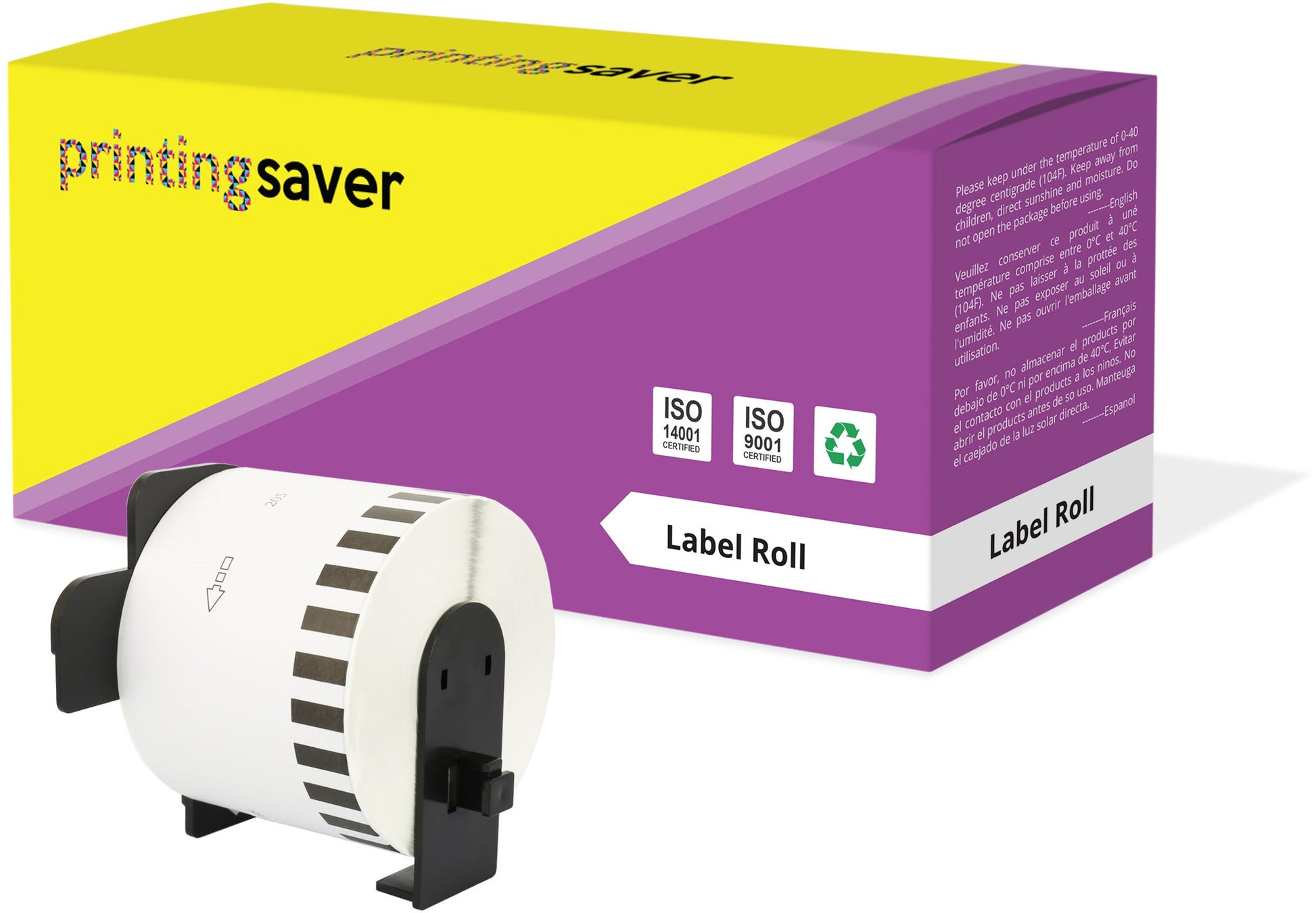 Compatible Roll DK44205 DK-44205 62mm x 30.48m Continuous Removable Labels for Brother P-Touch QL-1050 QL-550 QL-500 QL-570 - Printing Saver