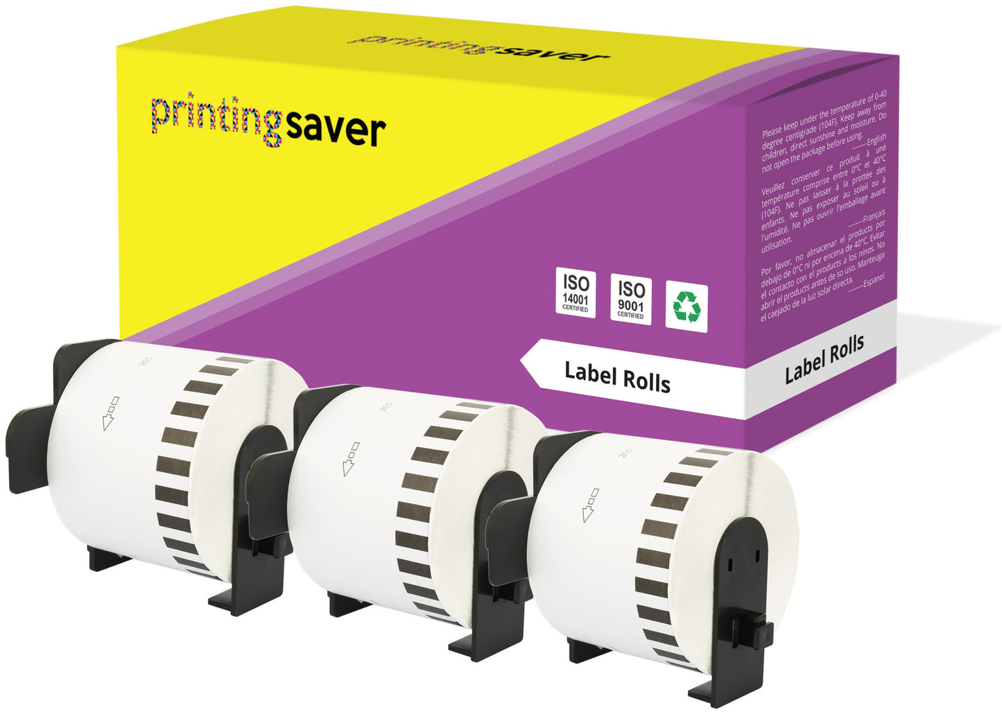 Compatible Roll DK44205 DK-44205 62mm x 30.48m Continuous Removable Labels for Brother P-Touch QL-1050 QL-550 QL-500 QL-570 - Printing Saver