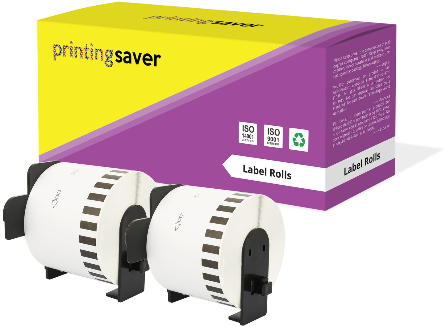 Compatible Roll DK44205 DK-44205 62mm x 30.48m Continuous Removable Labels for Brother P-Touch QL-1050 QL-550 QL-500 QL-570 - Printing Saver