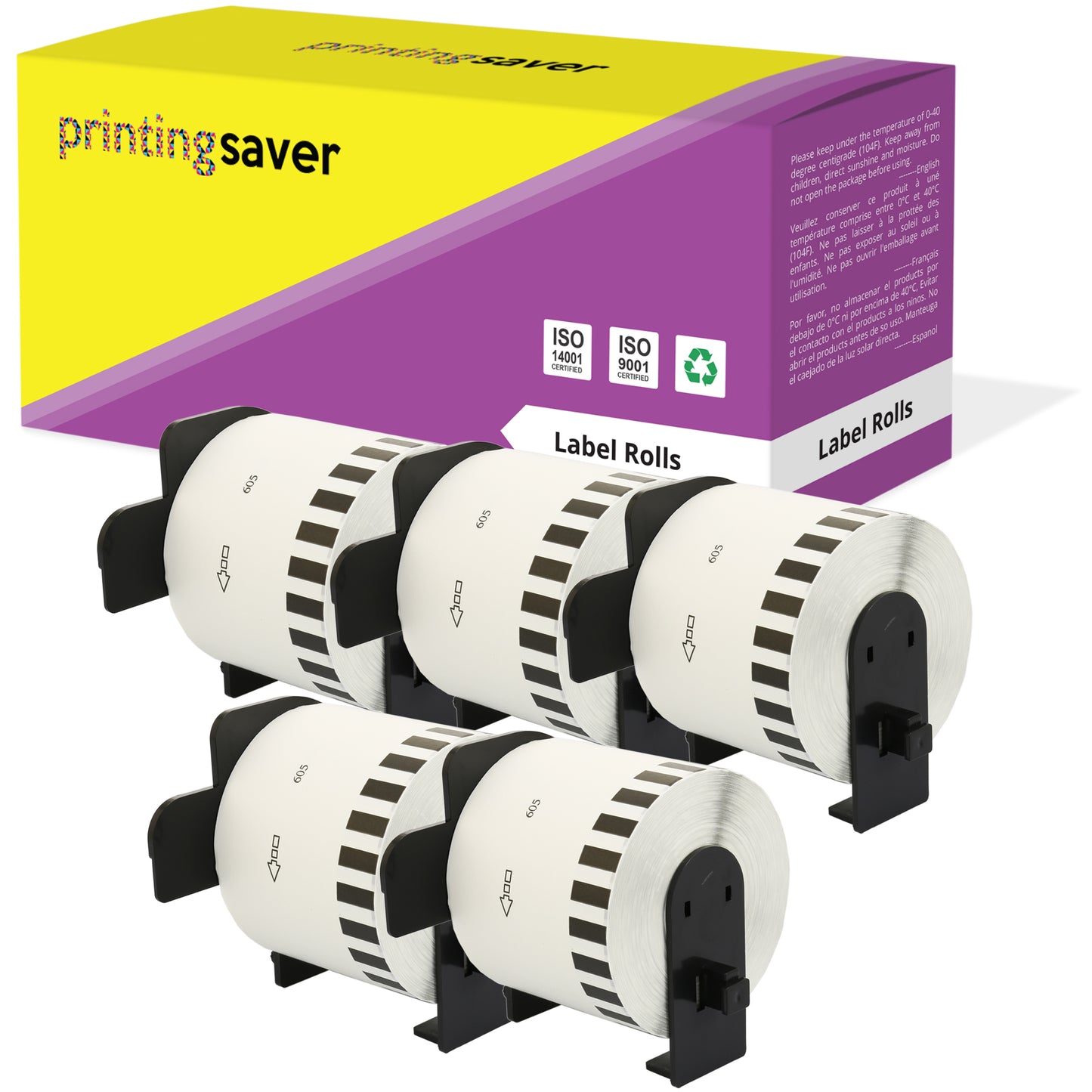 Compatible Roll DK44605 DK-44605 62mm x 30.48m Continuous Labels for Brother P-Touch - Printing Saver