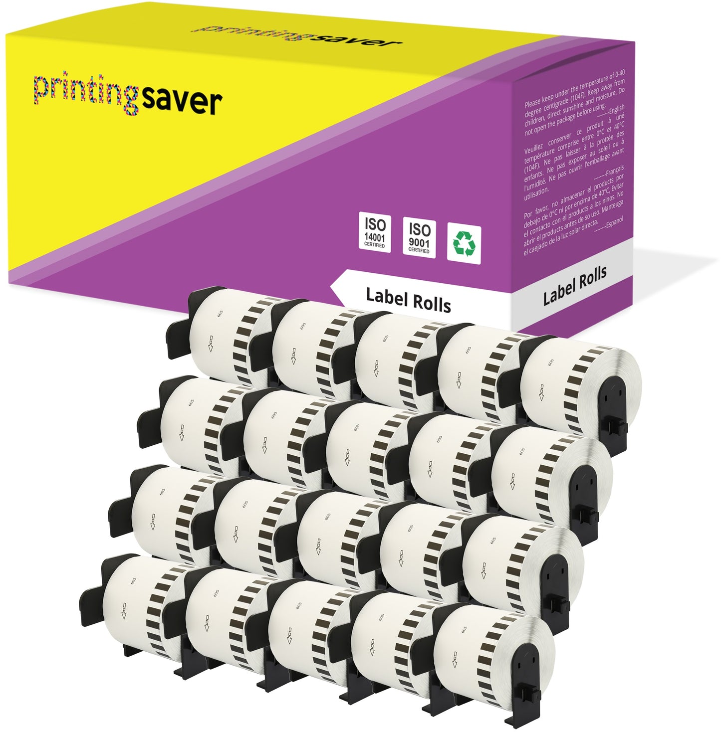 Compatible Roll DK44605 DK-44605 62mm x 30.48m Continuous Labels for Brother P-Touch - Printing Saver