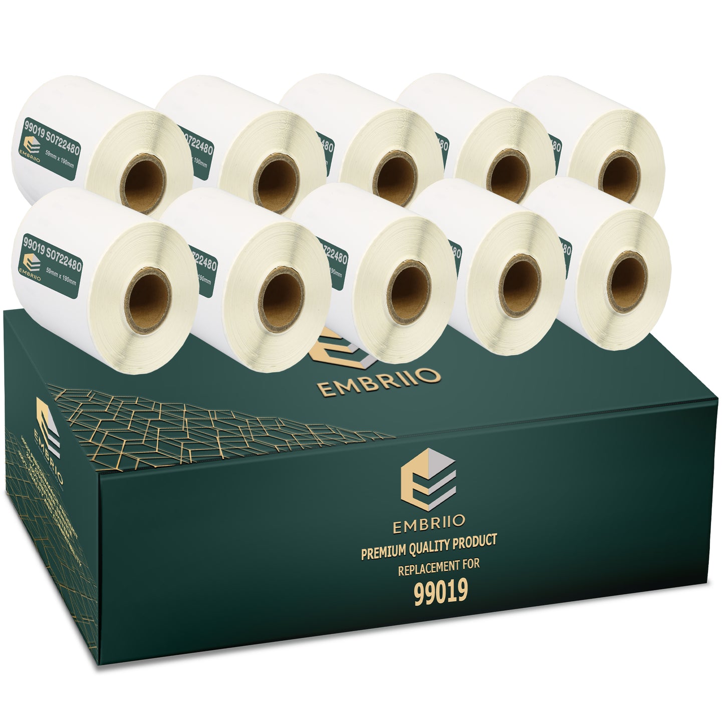 Compatible Dymo 99019 labels - Lever Arch File Label Rolls - 59mm x 190mm