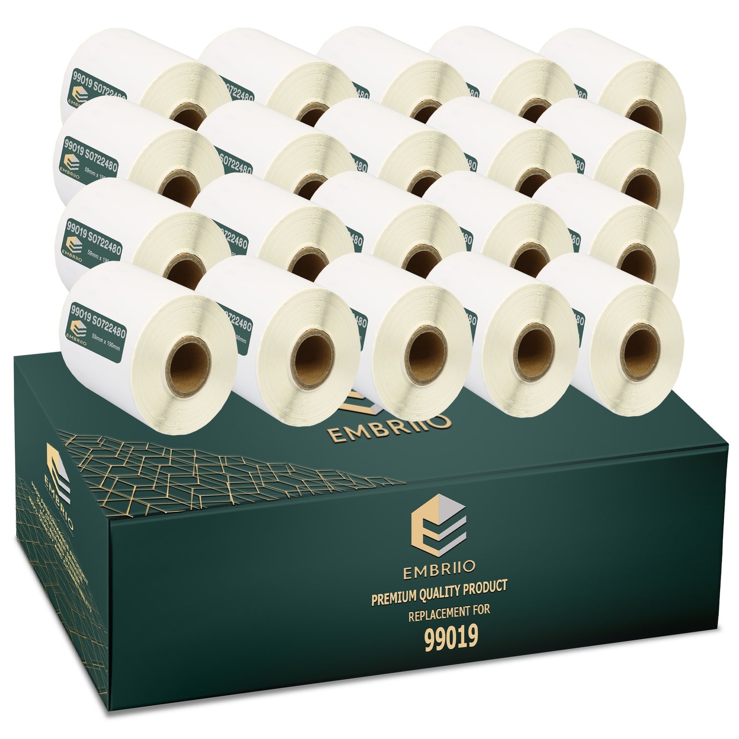 Compatible Dymo 99019 labels - Lever Arch File Label Rolls - 59mm x 190mm