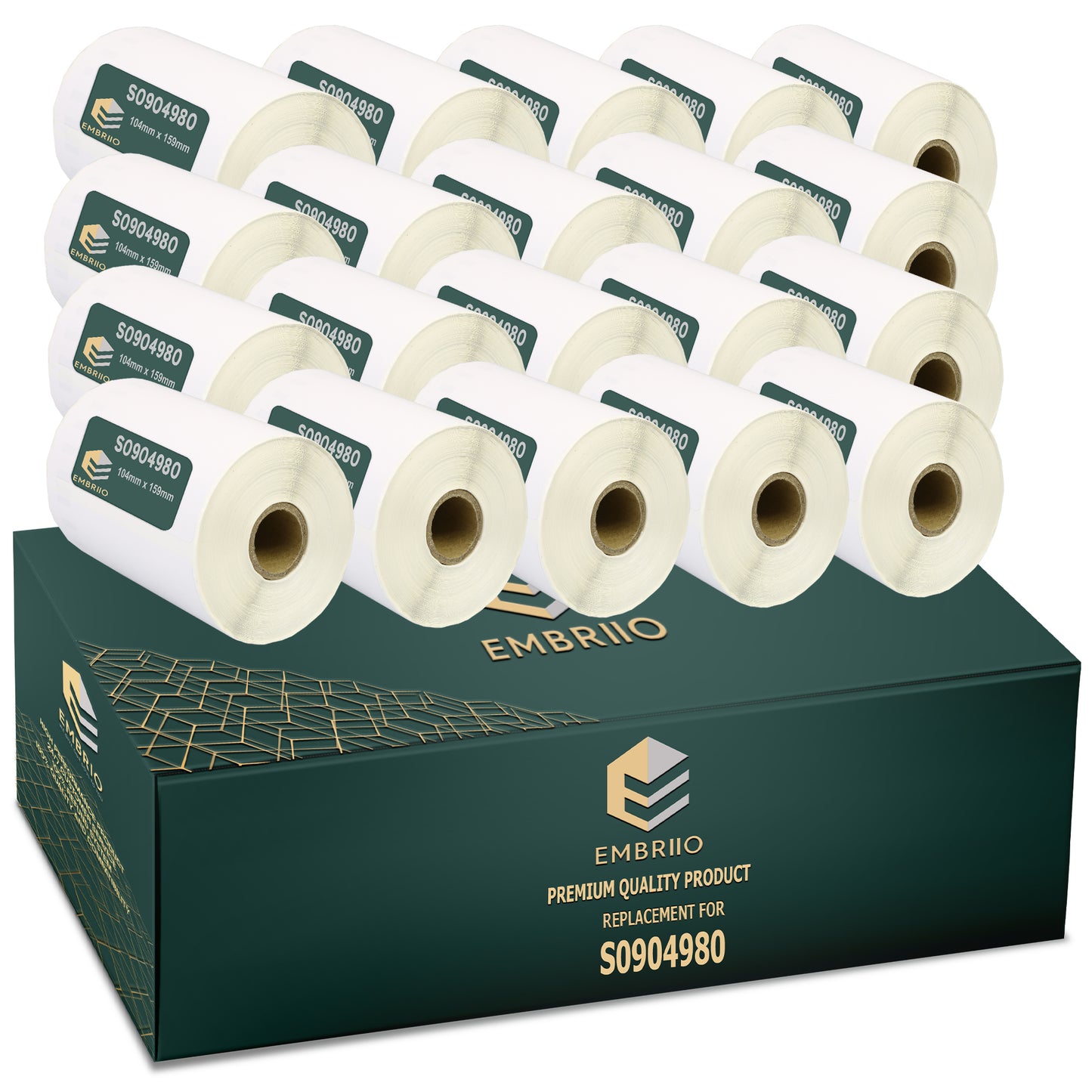 Compatible Dymo S0904980 labels - Shipping Label Rolls - 104mm x 159mm