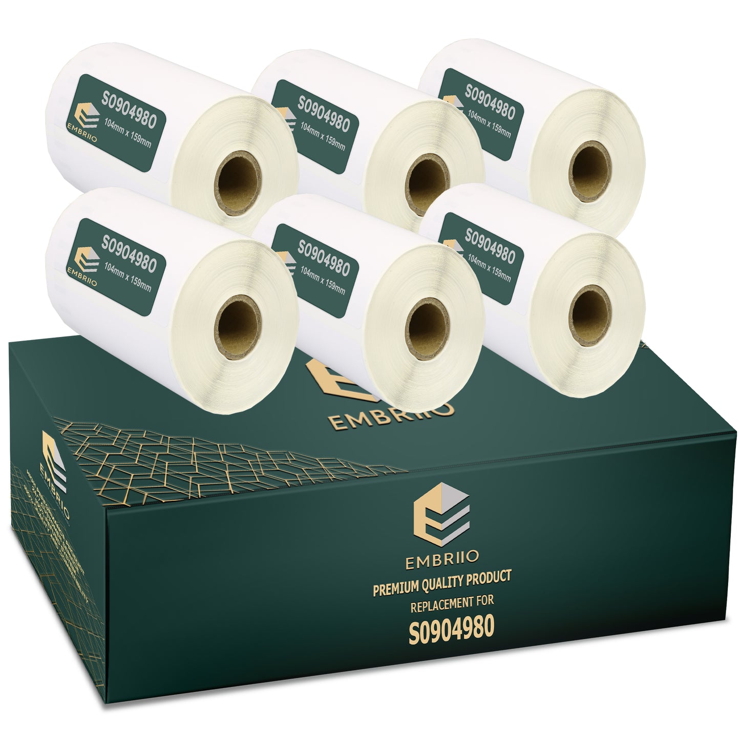 Compatible Dymo S0904980 labels - Shipping Label Rolls - 104mm x 159mm