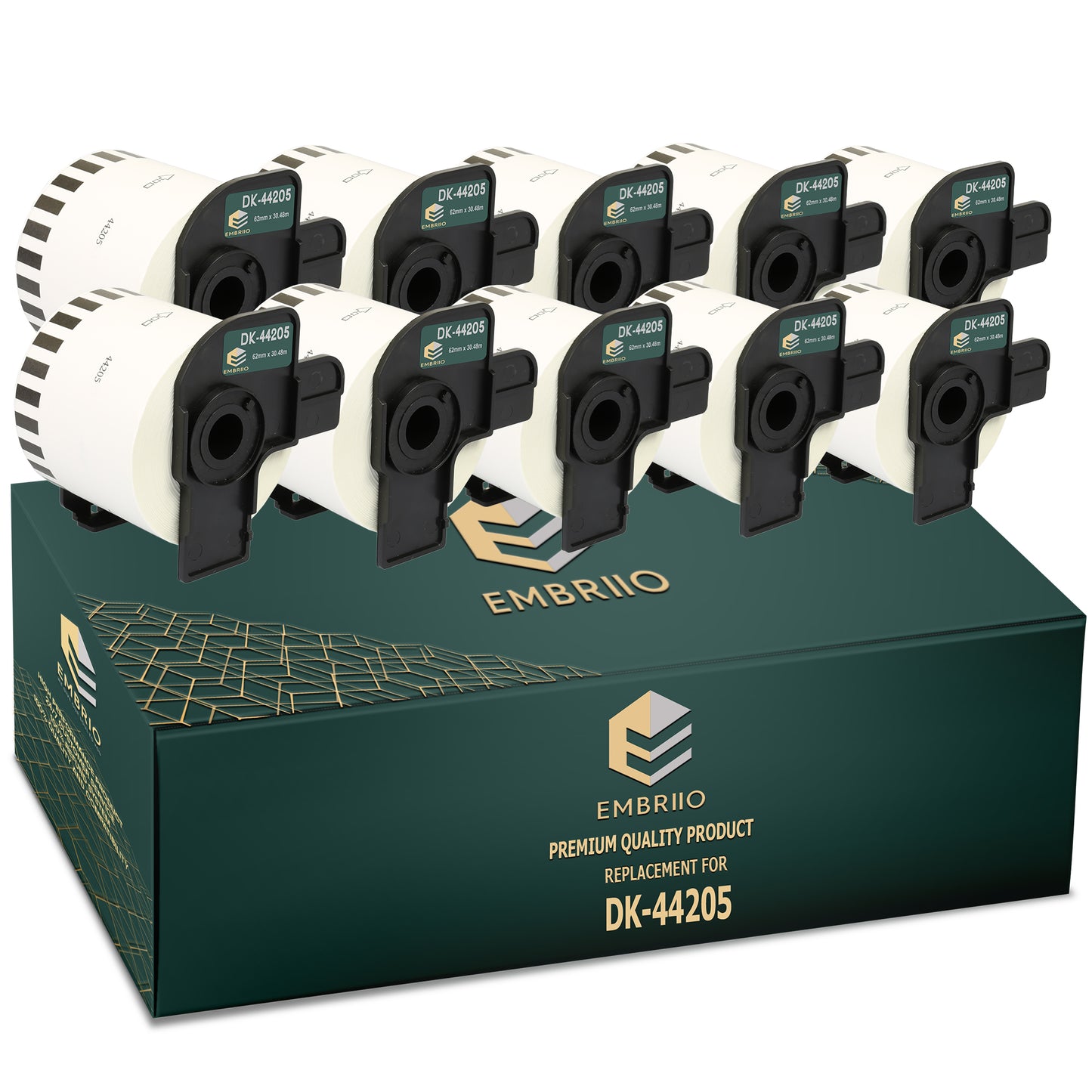 Compatible Brother dk 44205 labels - Removable Continuous Label Roll- 62mm x 30.48m