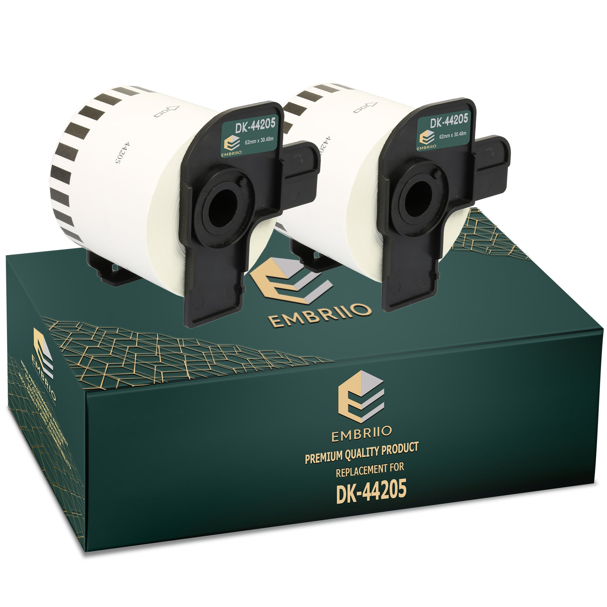 Compatible Brother dk 44205 labels - Removable Continuous Label Roll- 62mm x 30.48m