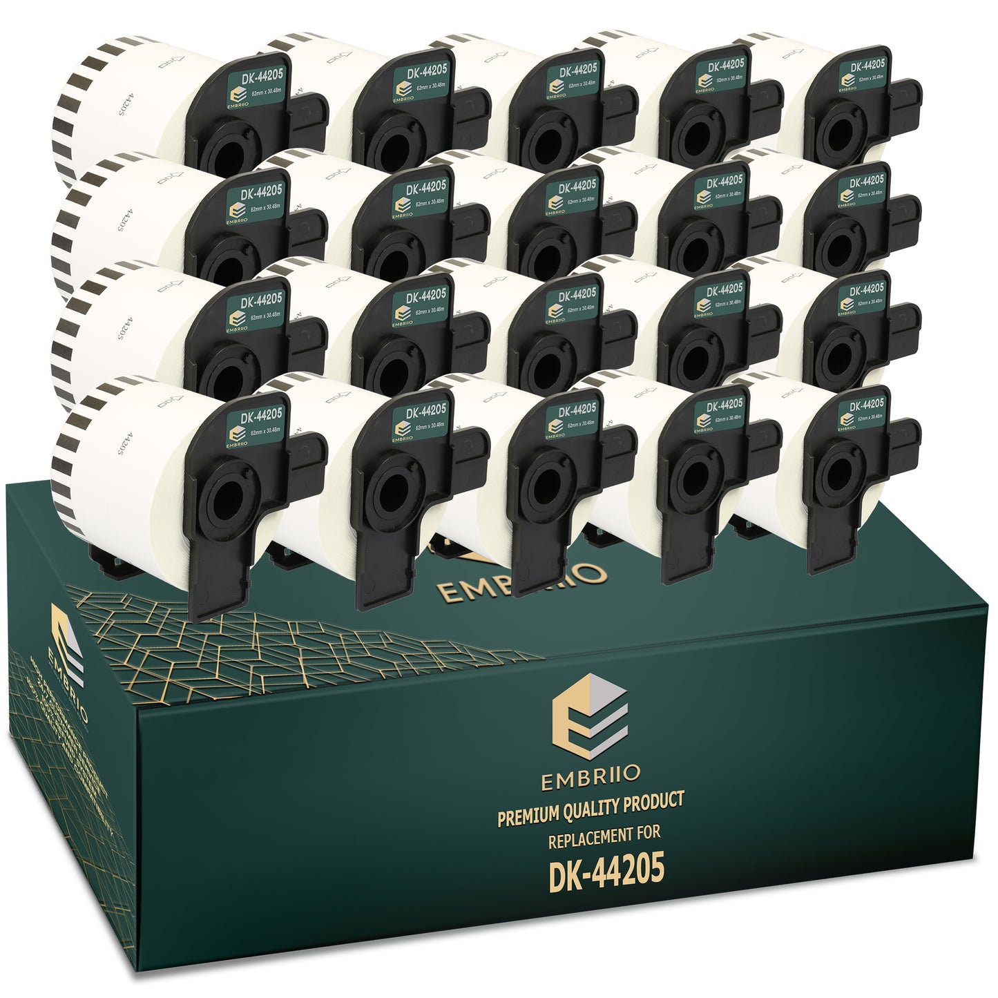 Compatible Brother dk 44205 labels - Removable Continuous Label Roll- 62mm x 30.48m