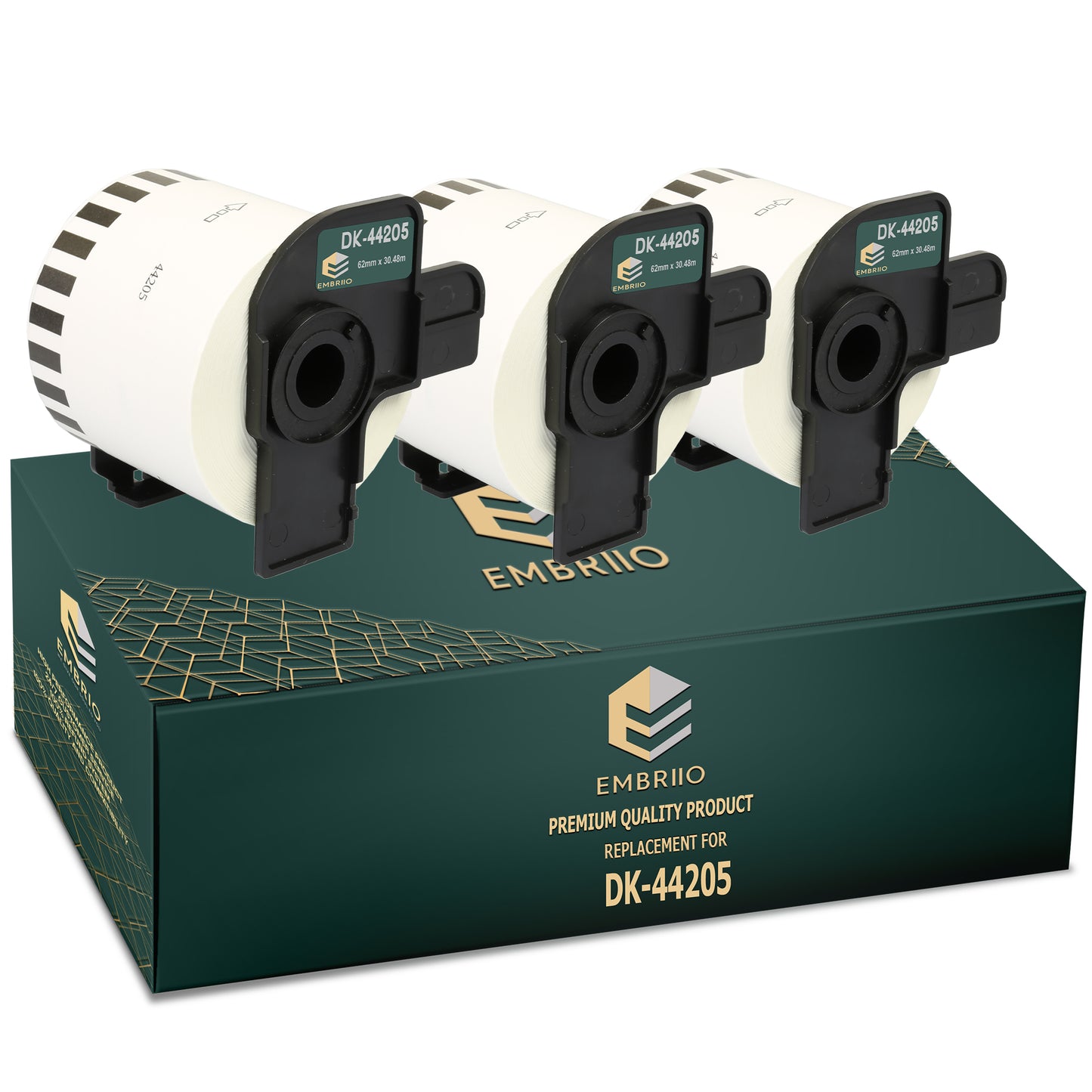 Compatible Brother dk 44205 labels - Removable Continuous Label Roll- 62mm x 30.48m