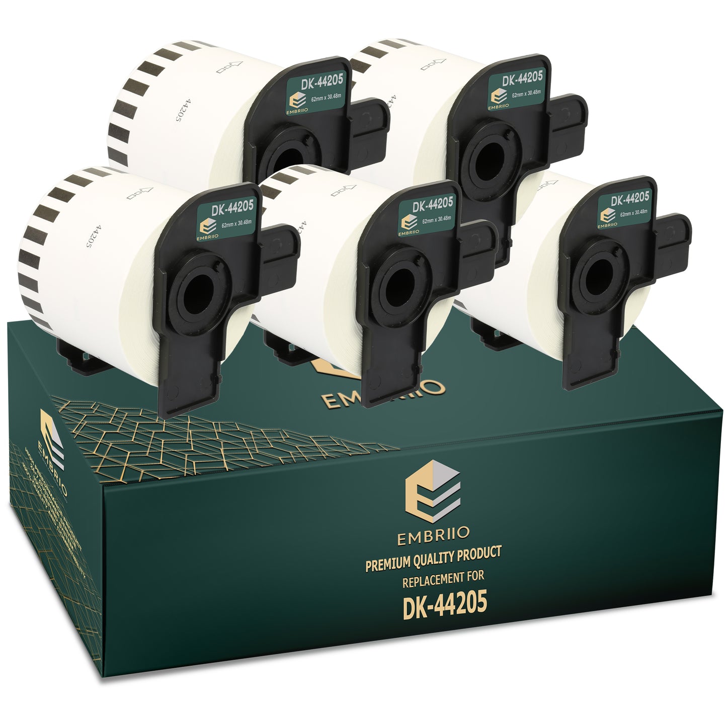 Compatible Brother dk 44205 labels - Removable Continuous Label Roll- 62mm x 30.48m