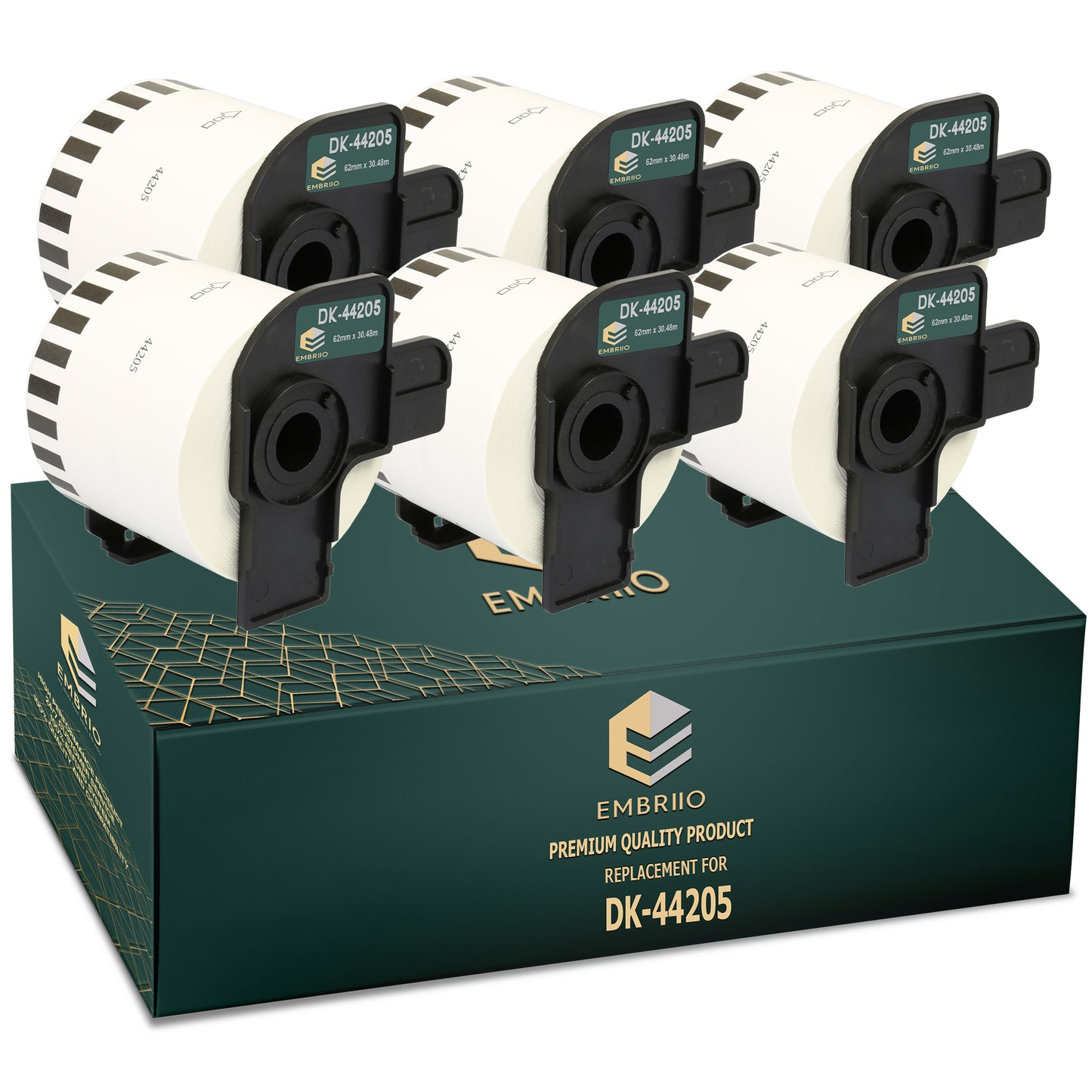 Compatible Brother dk 44205 labels - Removable Continuous Label Roll- 62mm x 30.48m