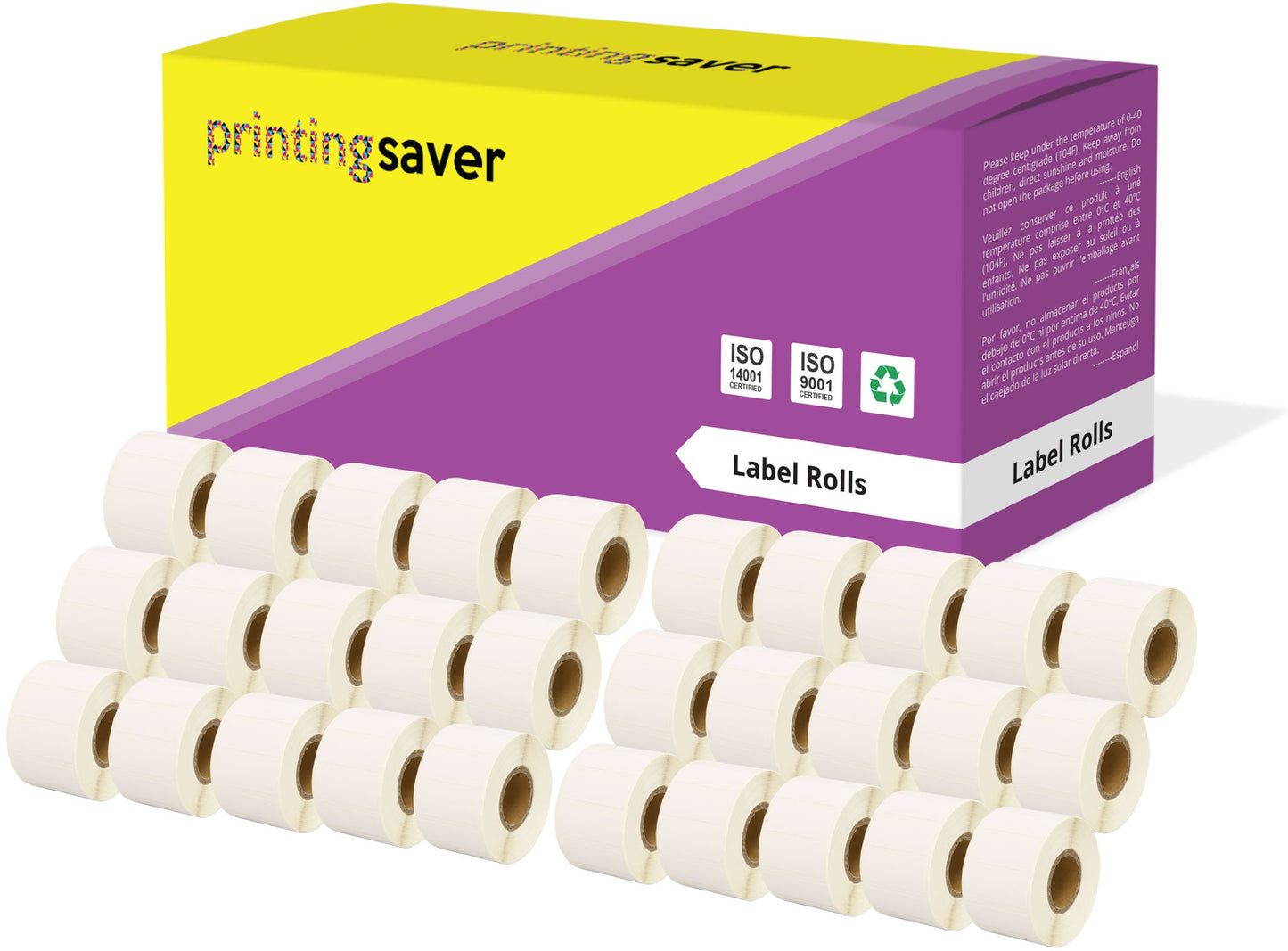Compatible Roll 35mm x 14mm White Direct Thermal Labels for Zebra GK420d ZD420 TLP 2844 Citizen CL-S521 - Printing Saver