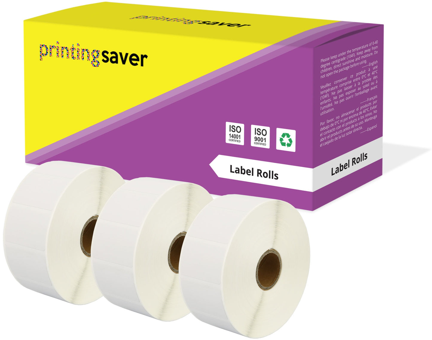 Compatible Roll 38mm x 25mm White Direct Thermal Labels for Zebra GK420d ZD420 TLP 2844 Citizen CL-S521 - Printing Saver