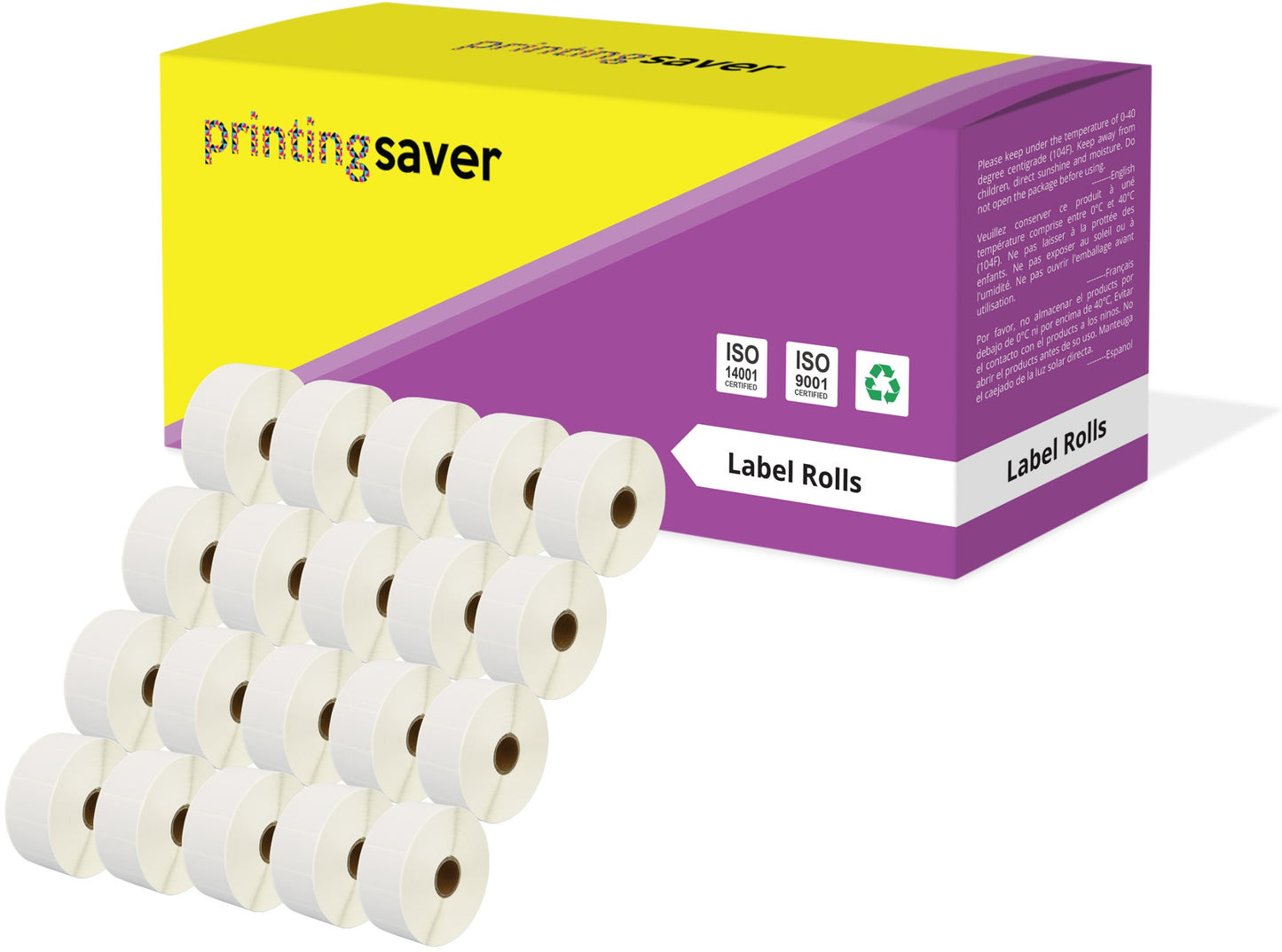 Compatible Roll 38mm x 25mm White Direct Thermal Labels for Zebra GK420d ZD420 TLP 2844 Citizen CL-S521 - Printing Saver