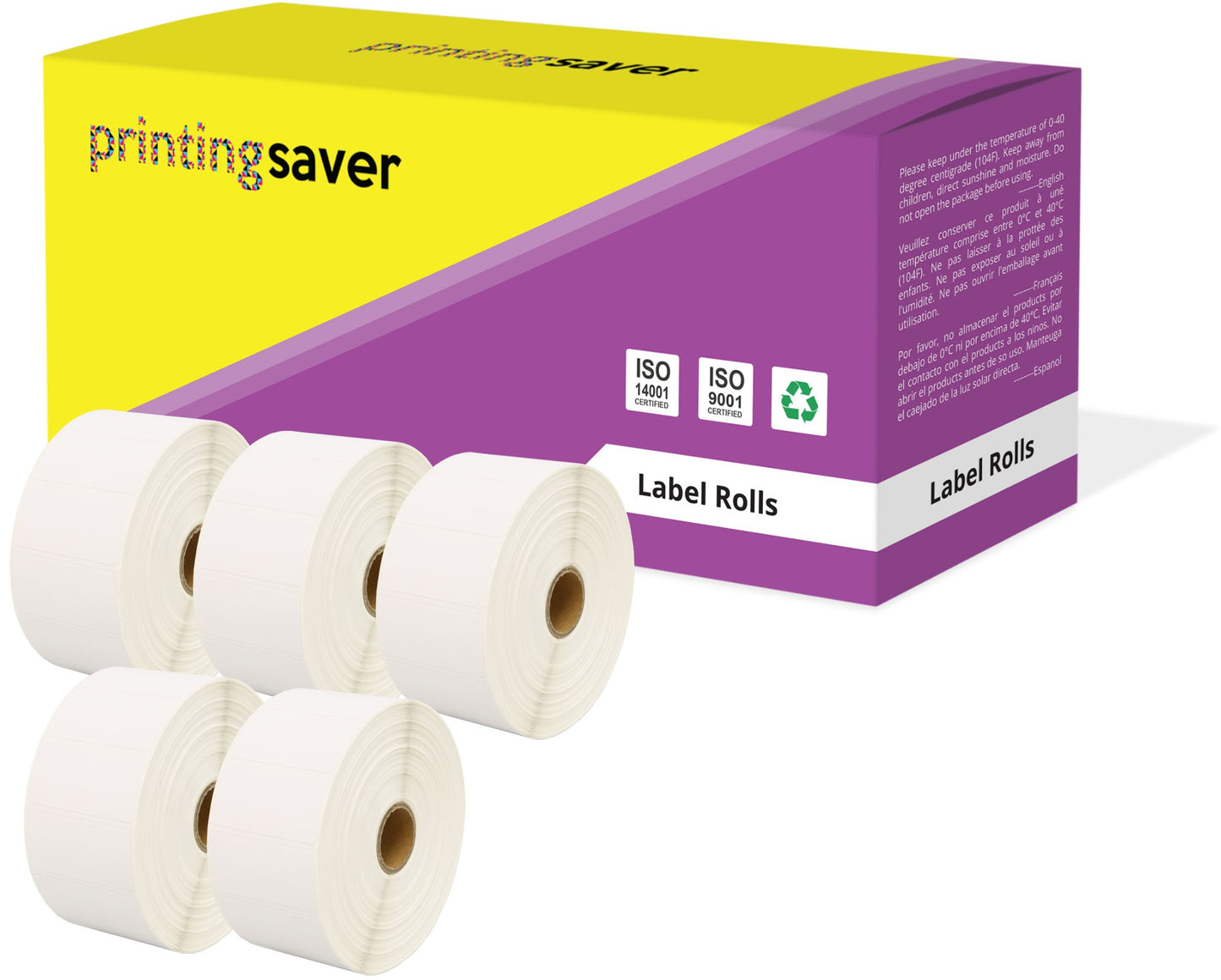 Compatible Roll 52mm x 25mm White Direct Thermal Labels for Zebra GK420d ZD420 TLP 2844 Citizen CL-S521 - Printing Saver