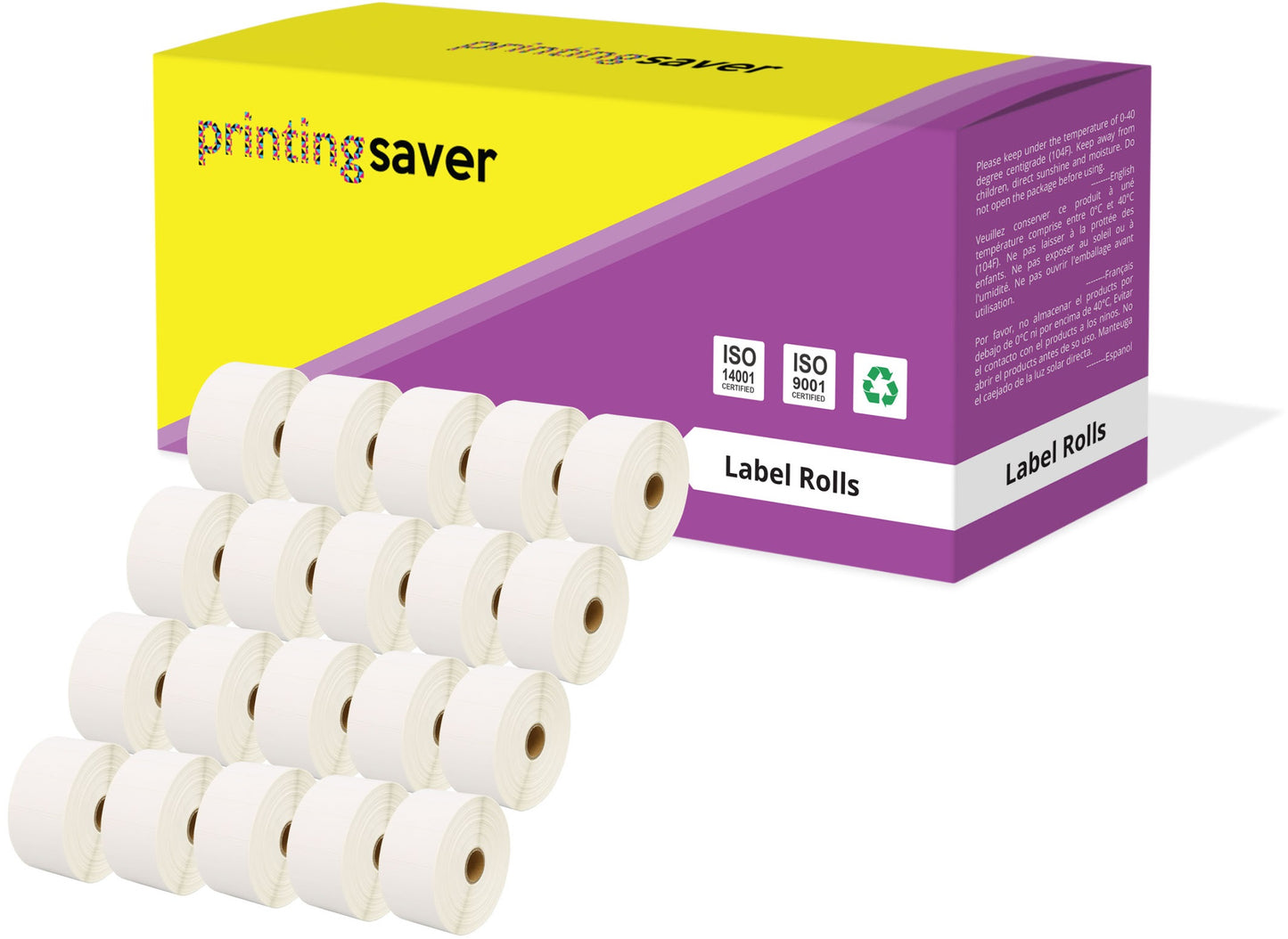 Compatible Roll 52mm x 25mm White Direct Thermal Labels for Zebra GK420d ZD420 TLP 2844 Citizen CL-S521 - Printing Saver