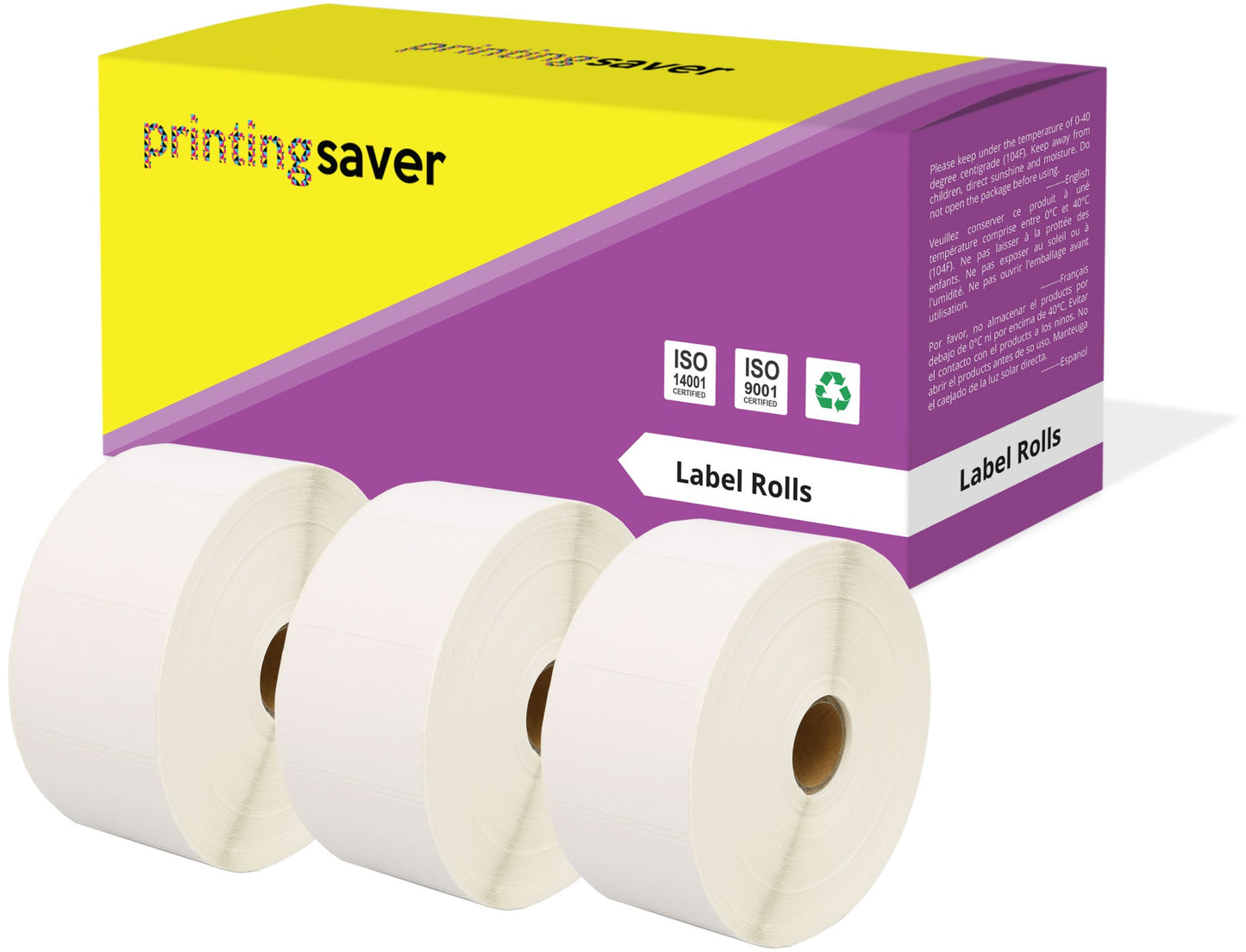 Compatible Roll 52mm x 38mm White Direct Thermal Labels for Zebra GK420d ZD420 TLP 2844 Citizen CL-S521 - Printing Saver