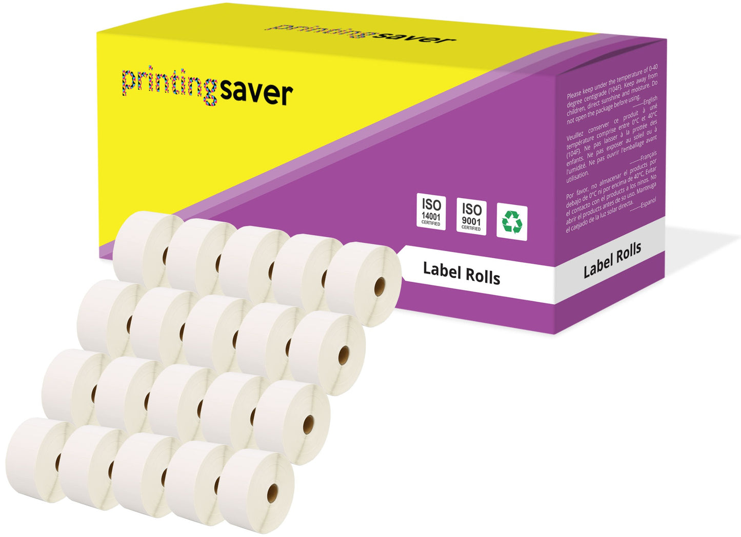 Compatible Roll 52mm x 38mm White Direct Thermal Labels for Zebra GK420d ZD420 TLP 2844 Citizen CL-S521 - Printing Saver