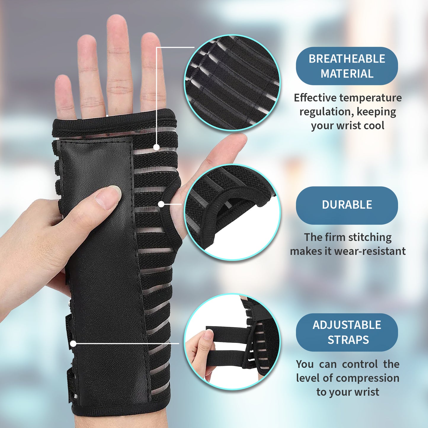 Direct Wrist Support Splint Brace for Right Hand,Support and Tendonitis Arthritis Pain Relief - for Men and Women (Right Hand)