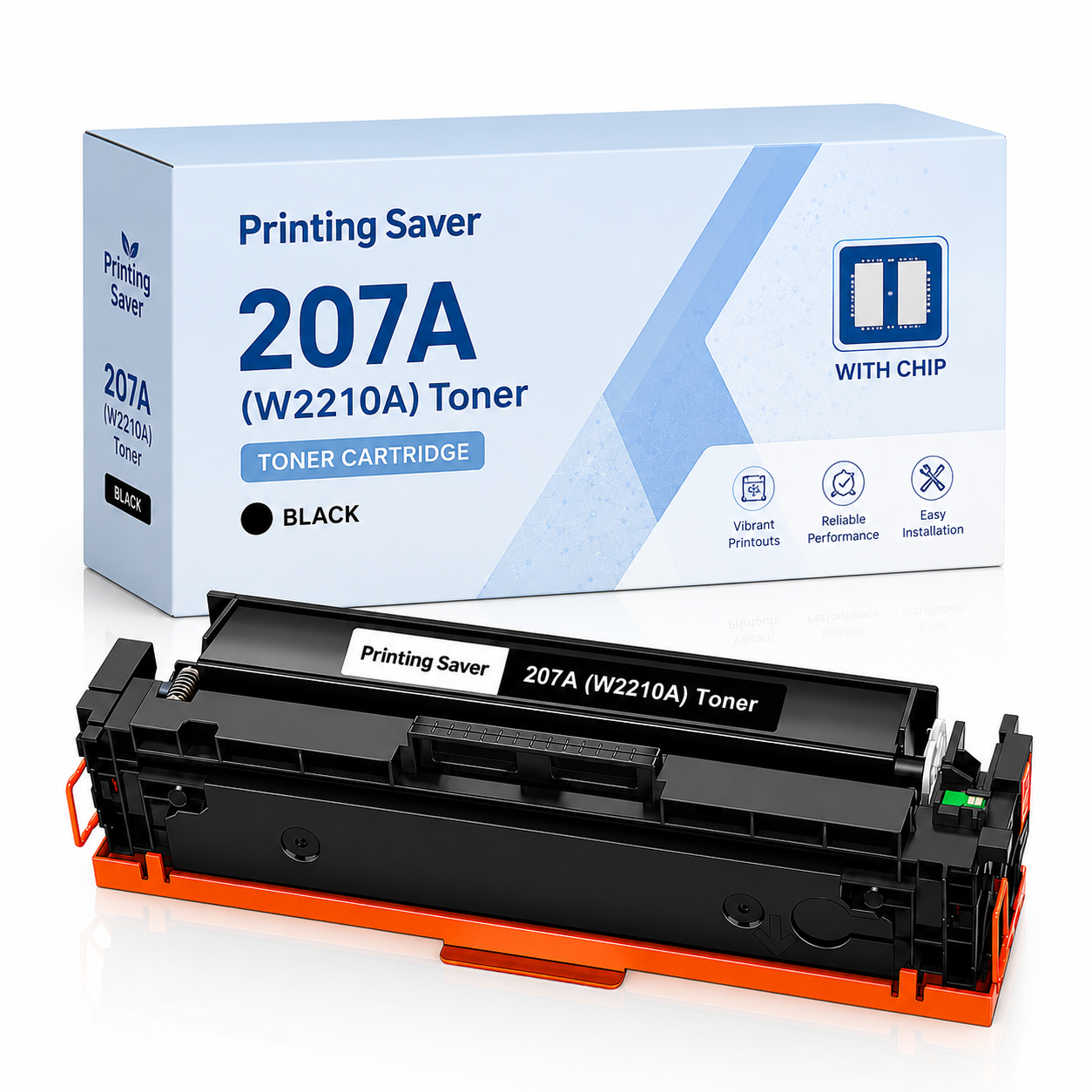 207A Black Toner Cartridge with Chip for HP Color LaserJet Pro | Compatible with HP M255dw M255nw M282nw M283fdw M283fdn, W2210A