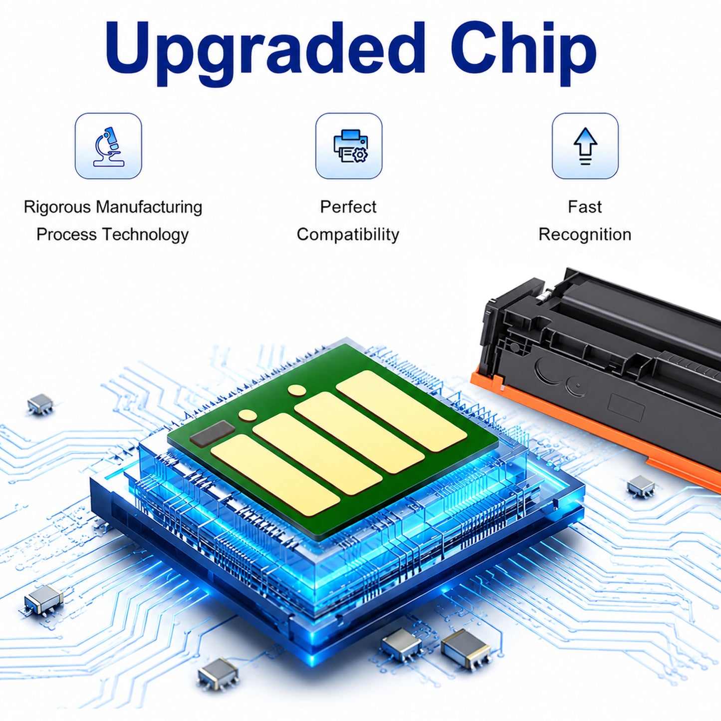 207A Black Toner Cartridge with Chip for HP Color LaserJet Pro | Compatible with HP M255dw M255nw M282nw M283fdw M283fdn, W2210A