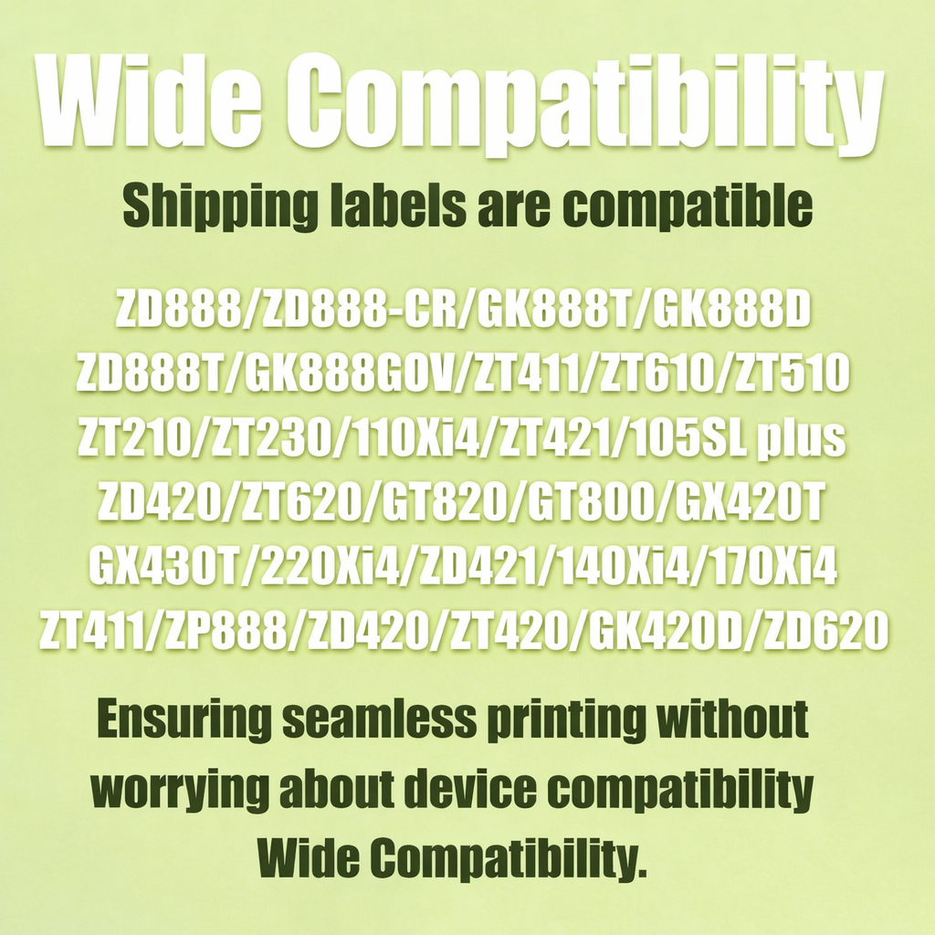 4 Compatible Rolls 100mm x 150mm White Direct Thermal Labels for Zebra GK420d GK420t GC420d GX420d GX420t GC420t GX430t GT800 LP2844 TLP 2844 Citizen CL-S521 CL-S621 CL-S631 (500 Labels per Roll) - Printing Saver