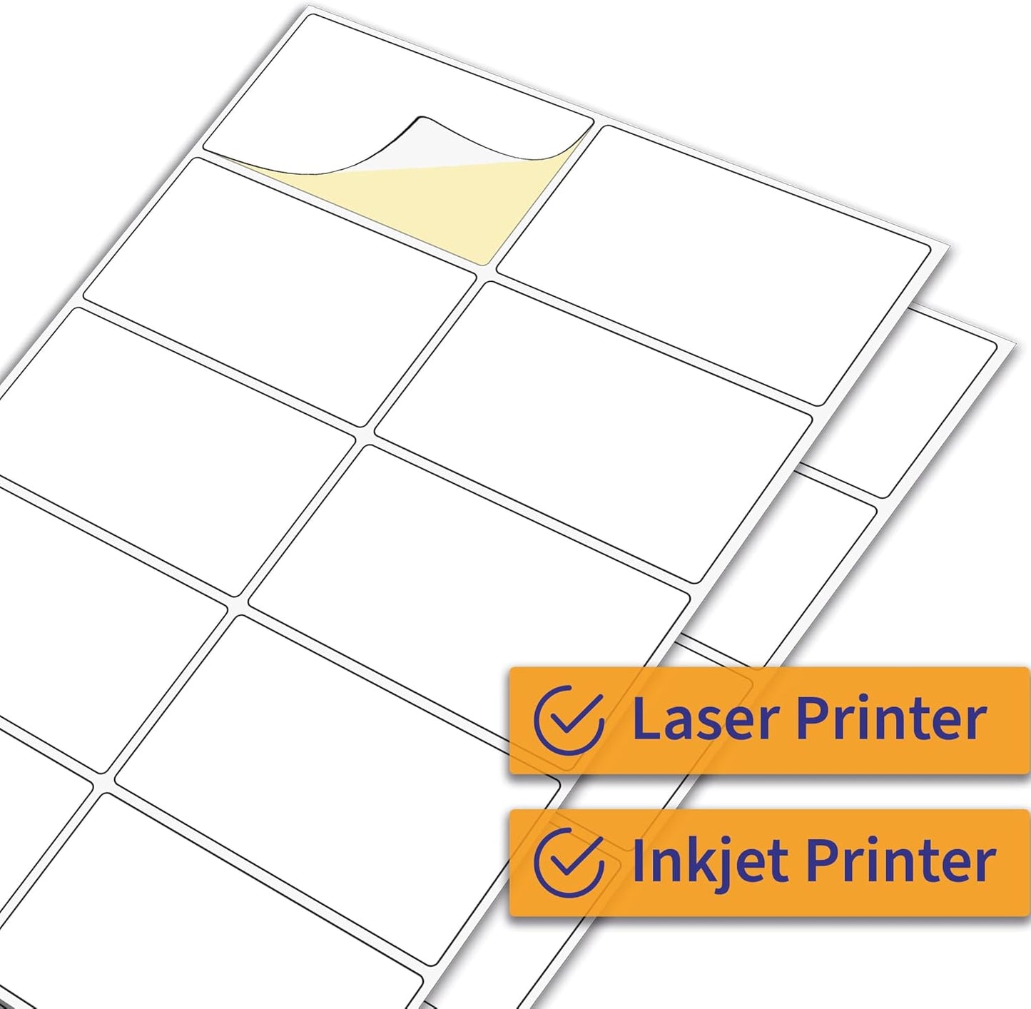 White Matte Address Labels, Self Adhesive Stickers, A4 Sheet, 99.1x57mm, 10 Labels per Sheet, 100 Sheets, for Laser and Inkjet Printing
