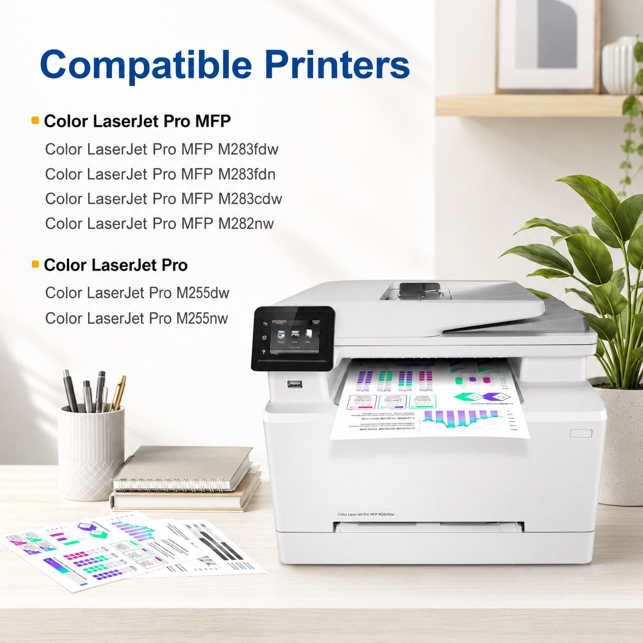 207A Black Toner Cartridge with Chip for HP Color LaserJet Pro | Compatible with HP M255dw M255nw M282nw M283fdw M283fdn, W2210A