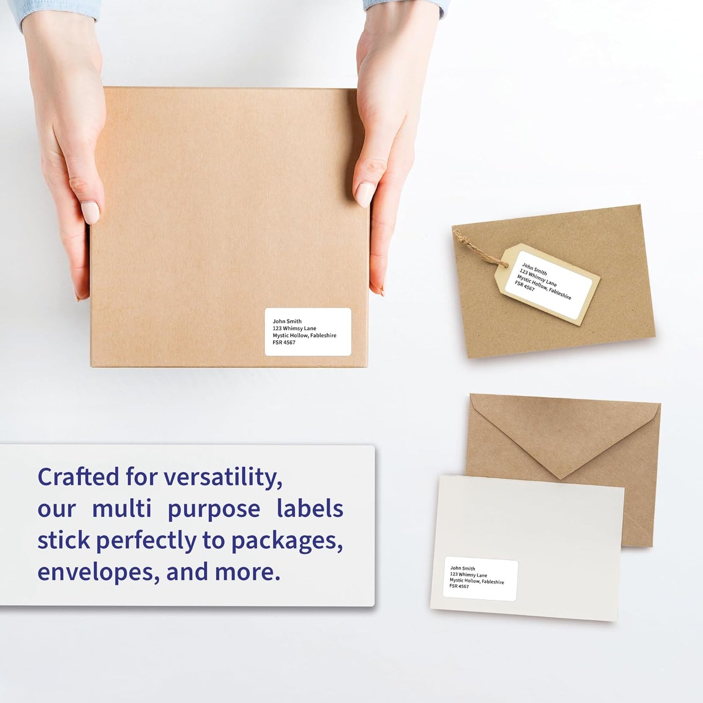 White Matte Address Labels, Self Adhesive Stickers, A4 Sheet, 99.1x57mm, 10 Labels per Sheet, 100 Sheets, for Laser and Inkjet Printing