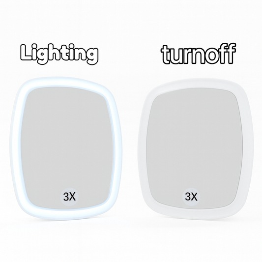 Rechargeable Travel Makeup Mirror, 3X Magnifying Makeup Mirror  Tabletop Folding Mirrors for Travel, Touch Screen, Cosmetic - White