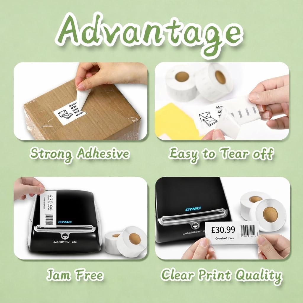 4 Compatible Rolls 100mm x 150mm White Direct Thermal Labels for Zebra GK420d GK420t GC420d GX420d GX420t GC420t GX430t GT800 LP2844 TLP 2844 Citizen CL-S521 CL-S621 CL-S631 (500 Labels per Roll) - Printing Saver
