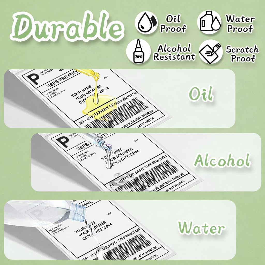 4 Compatible Rolls 100mm x 150mm White Direct Thermal Labels for Zebra GK420d GK420t GC420d GX420d GX420t GC420t GX430t GT800 LP2844 TLP 2844 Citizen CL-S521 CL-S621 CL-S631 (500 Labels per Roll) - Printing Saver