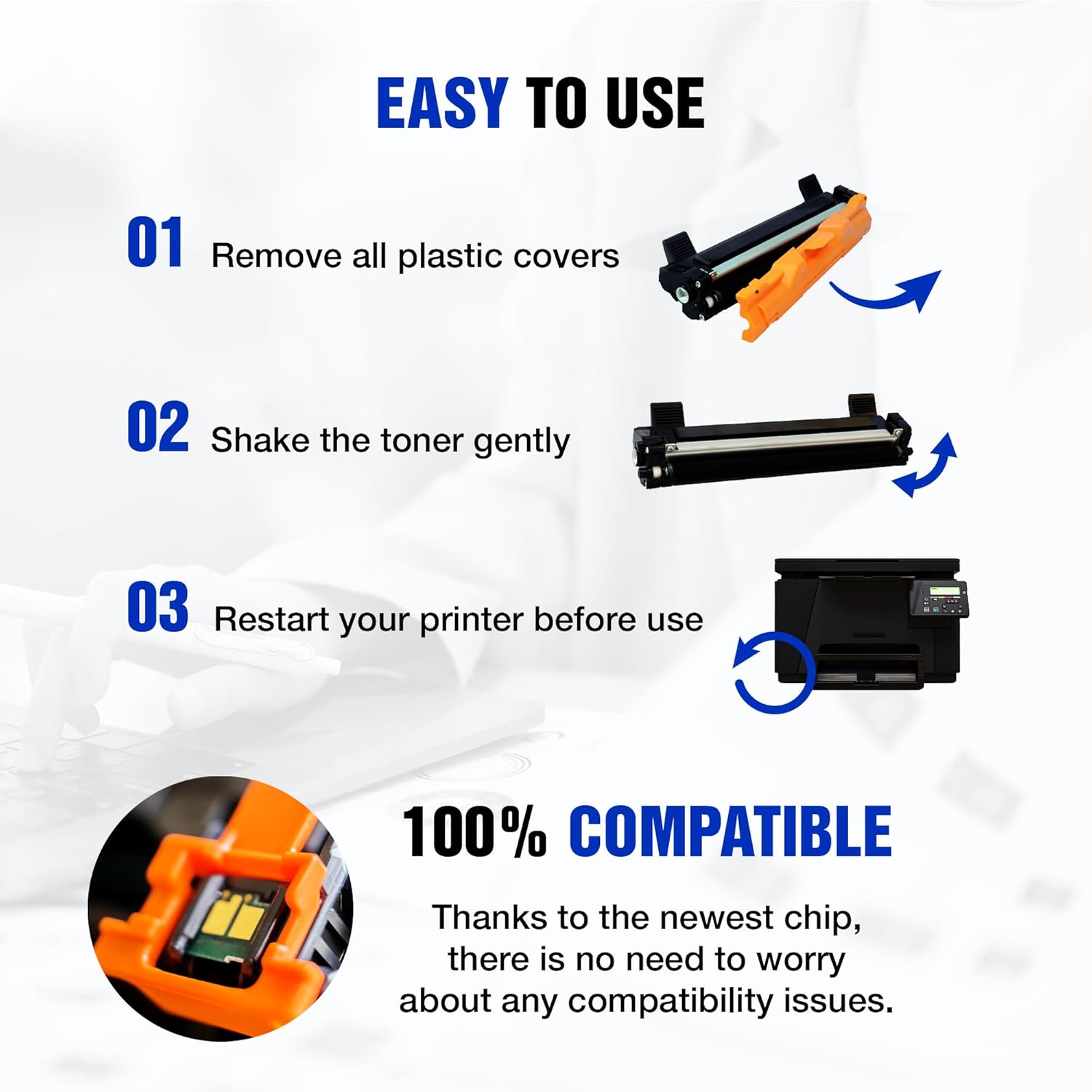 2 Pack Black Toner Cartridge for Brother TN-1050 Replacement for Brother HL-1110 1112 1210W 1212W, DCP-1510 1512, 1610W, 1612W, MFC-1910W 1810 Printer, High-Yield - Printing Saver