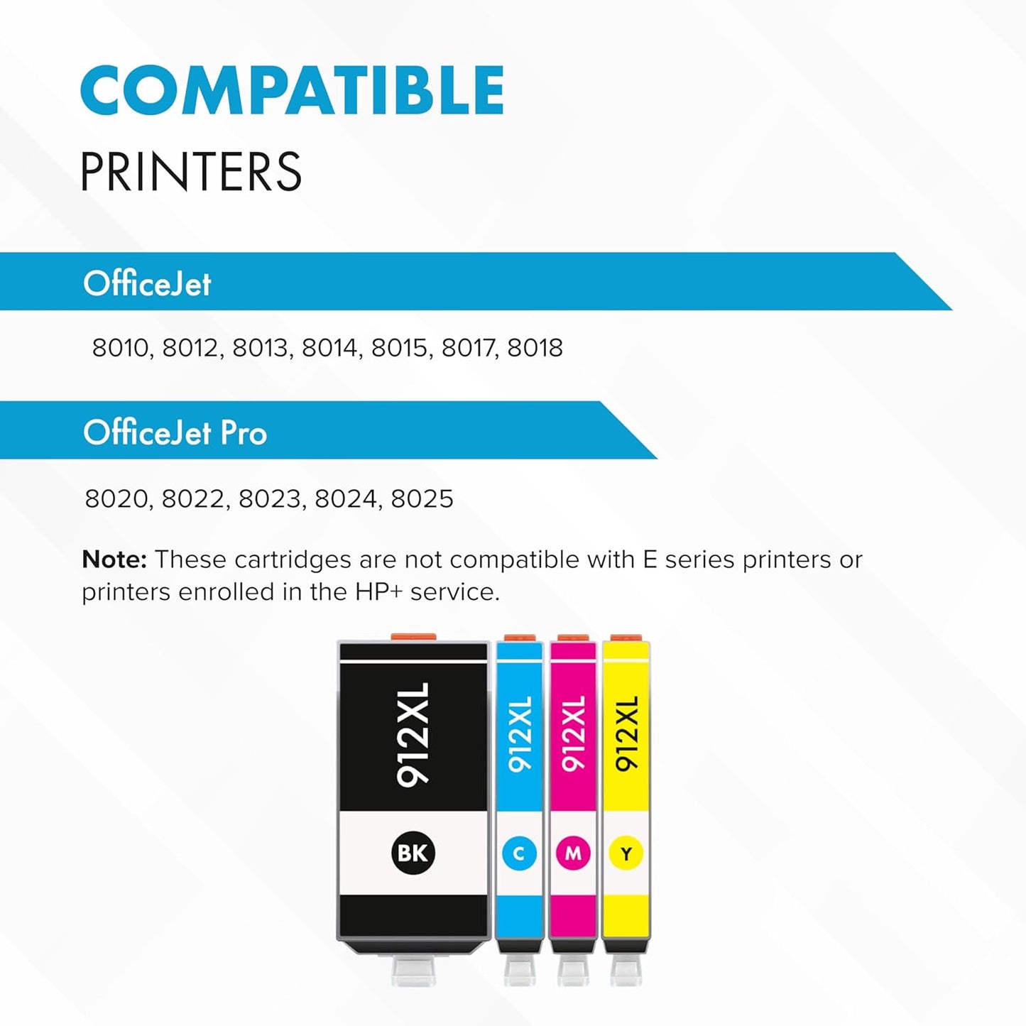 912 XL Multi-Pack Ink Cartridge Replacement with Chip for HP 912 XL Compatible with HP OfficeJet 8010 8012 8013 8014 8015 8017 8018 OfficeJet Pro 8022 8023 8024 8025 - Printing Saver