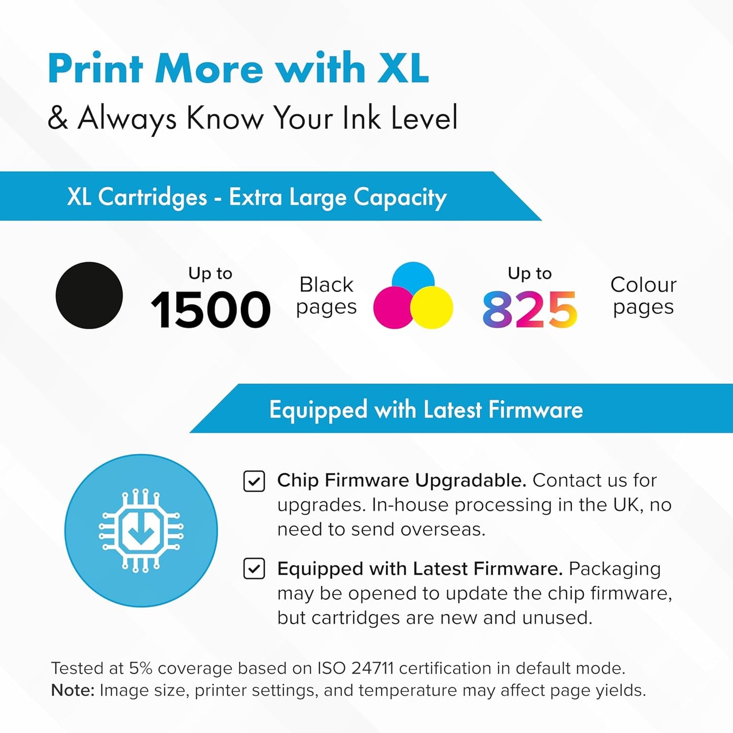 903 XL Multipack Ink Cartridges Replacement for HP 903 XL with Upgraded Chip Compatible for HP Officejet Pro 6970 6960 Officejet 6950 6960 All-in-One Inkjet (1x Black XL & 1x C/M/Y) - Printing Saver