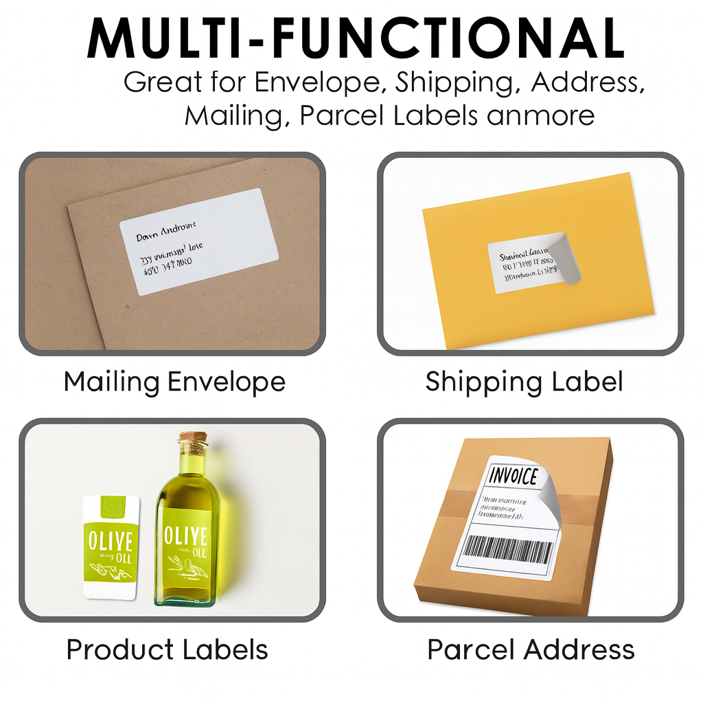 A4 Self Adhesive Address Labels, 65 Labels Per Sheet, 100 Sheets,6,500 Labels,38 x 21.2 mm, Printable Sticky Paper Labels for Office & Home(65 Labels per A4 Sheet)