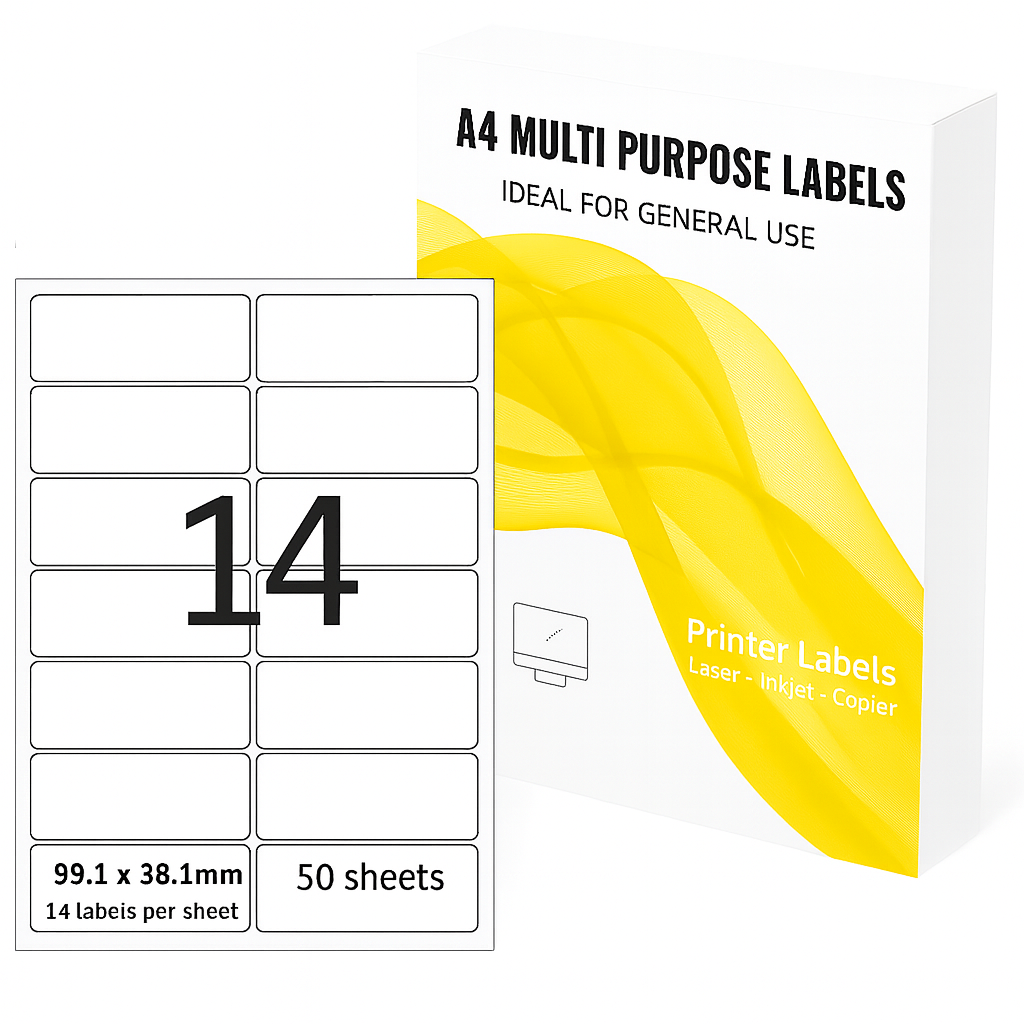 14 Address Labels Per A4 Sheet, 50 Sheets Label, Self Adhesive Mailing Printer Shipping Label for Inkjet and Laser Printers, Printable Sticky Sheet Sticker