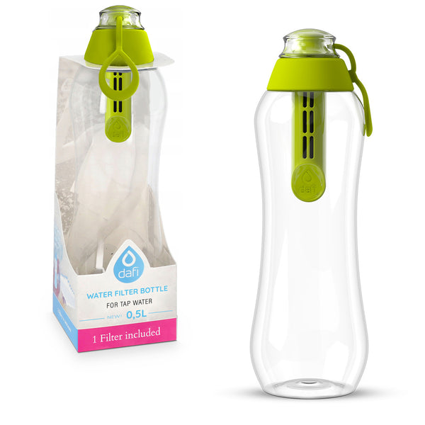 Dafi Filtering Water Bottle 0.5L - Dark green