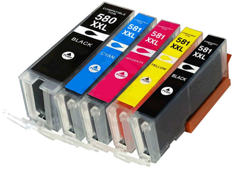 Printing Saver PGI-580XXL CLI-581XXL (black, cyan, magenta, yellow, photo blue) compatible ink cartridges for CANON Pixma TS8150, TS8151, TS8152 - Printing Saver