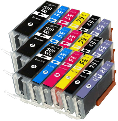 Printing Saver PGI-580XXL CLI-581XXL (black, cyan, magenta, yellow, photo blue) compatible ink cartridges for CANON Pixma TS8150, TS8151, TS8152 - Printing Saver